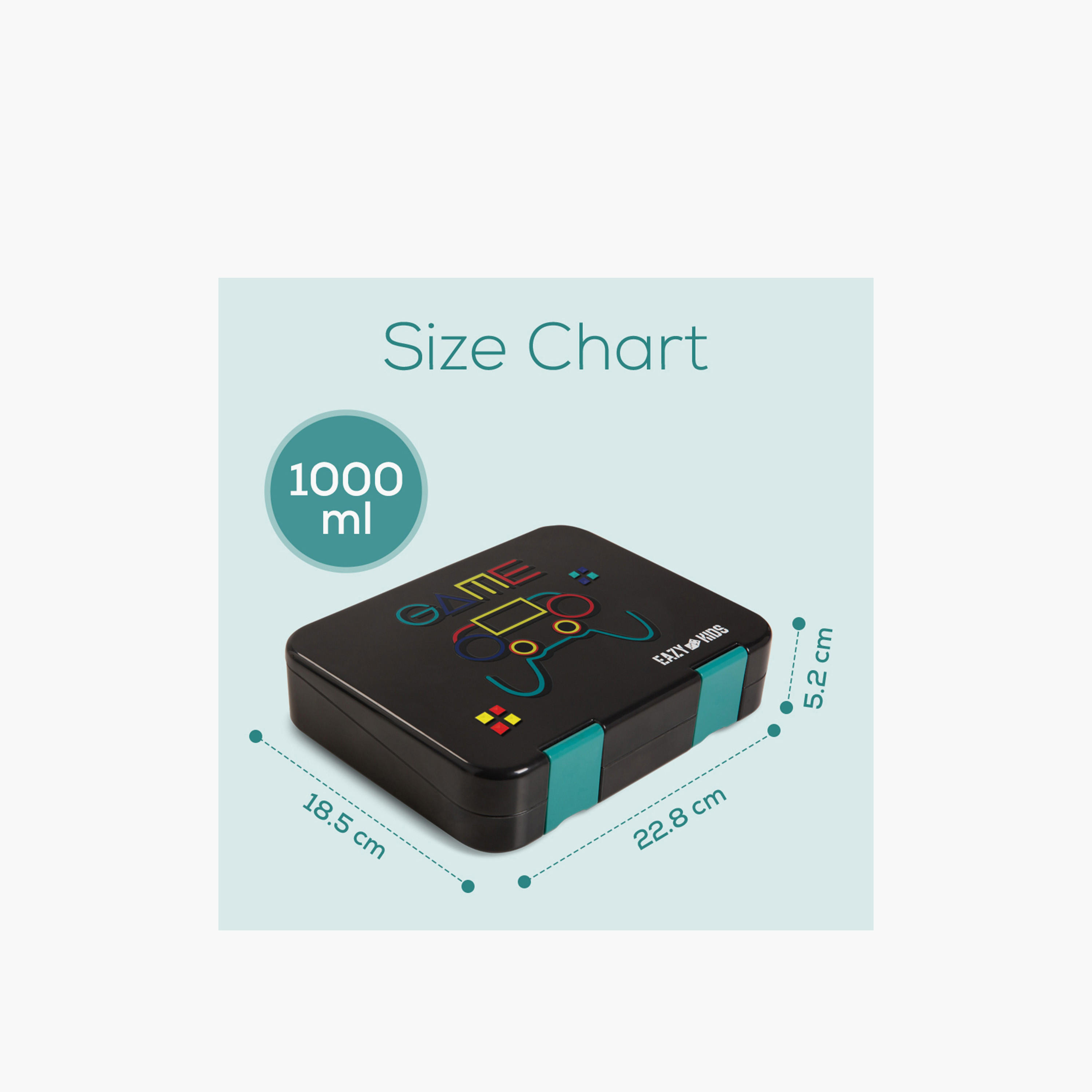 صندوق غداء بينتو بطبعات للأطفال مع قسم قابل للتحويل من إيزي كيدز - 1 لتر-school-lunchessentials-lunchboxes-image-2