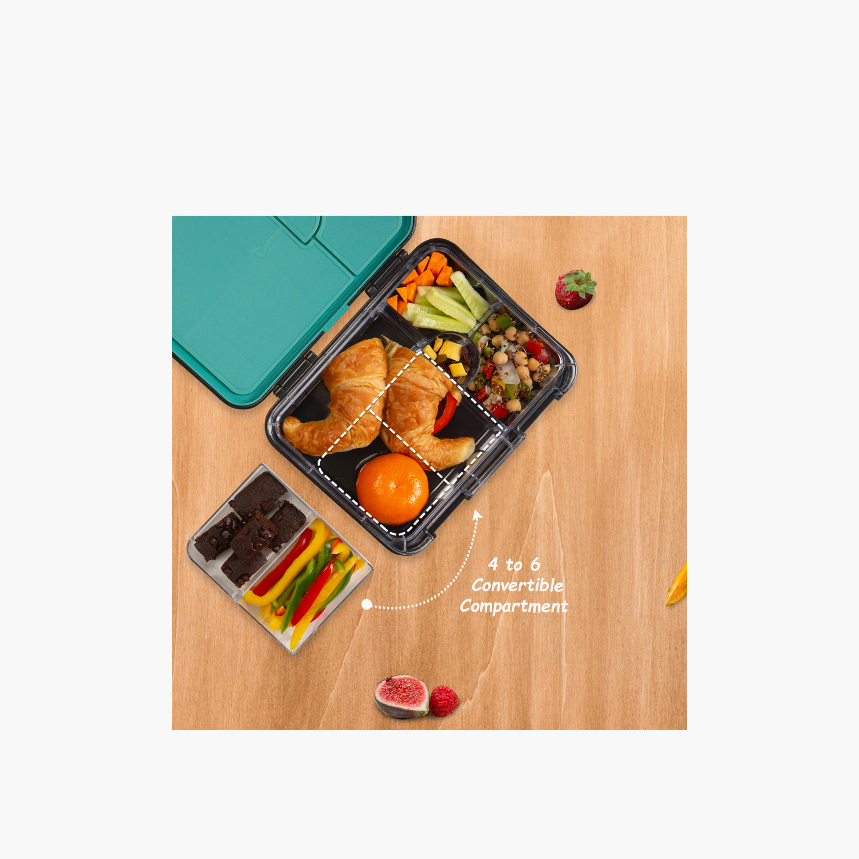 صندوق غداء بينتو بطبعات للأطفال مع قسم قابل للتحويل من إيزي كيدز - 1 لتر-school-lunchessentials-lunchboxes-image-6