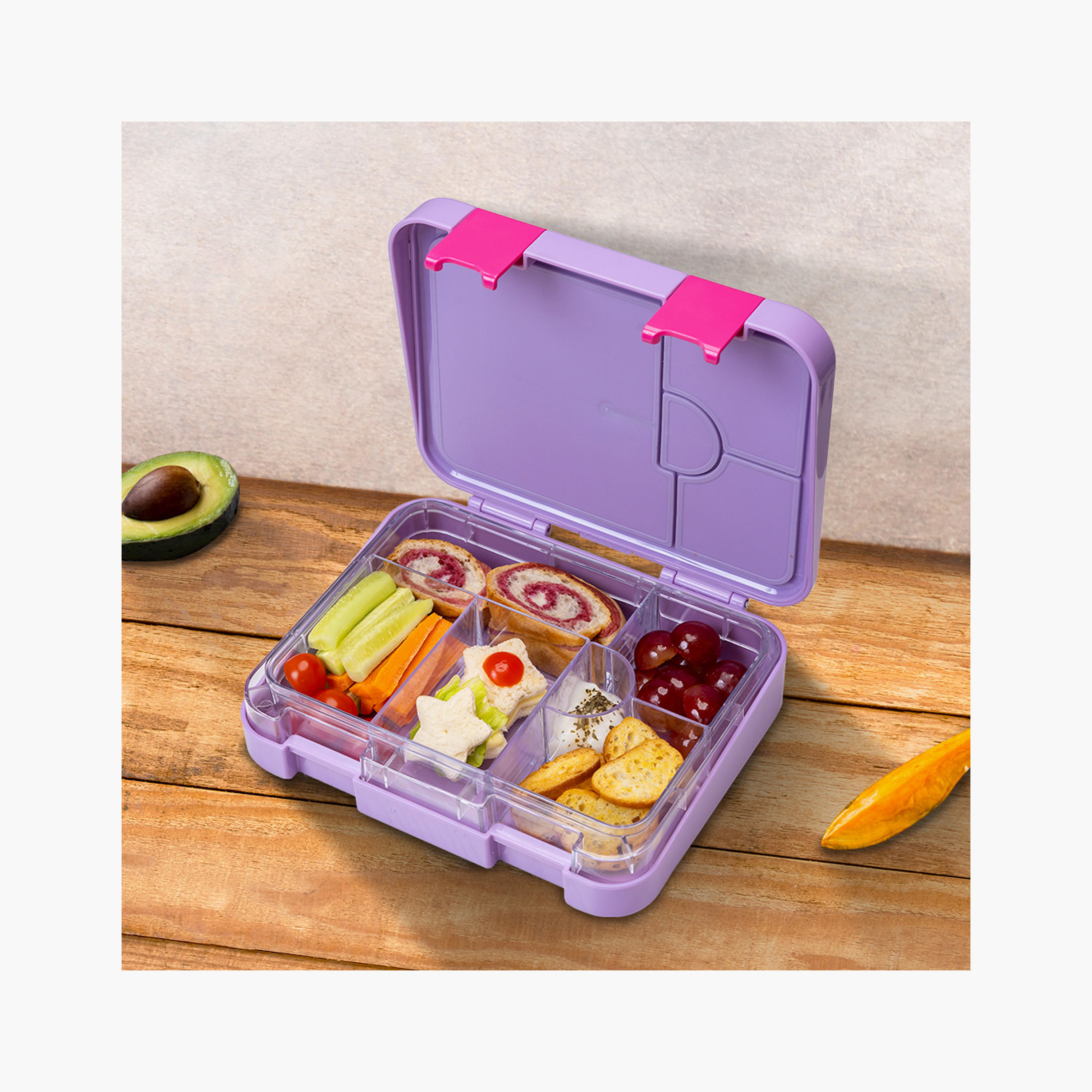 Eazy Kids Mermaid Convertible Bento Box for Girls with Sandwich Cutter-school-lunchessentials-lunchboxes-image-7