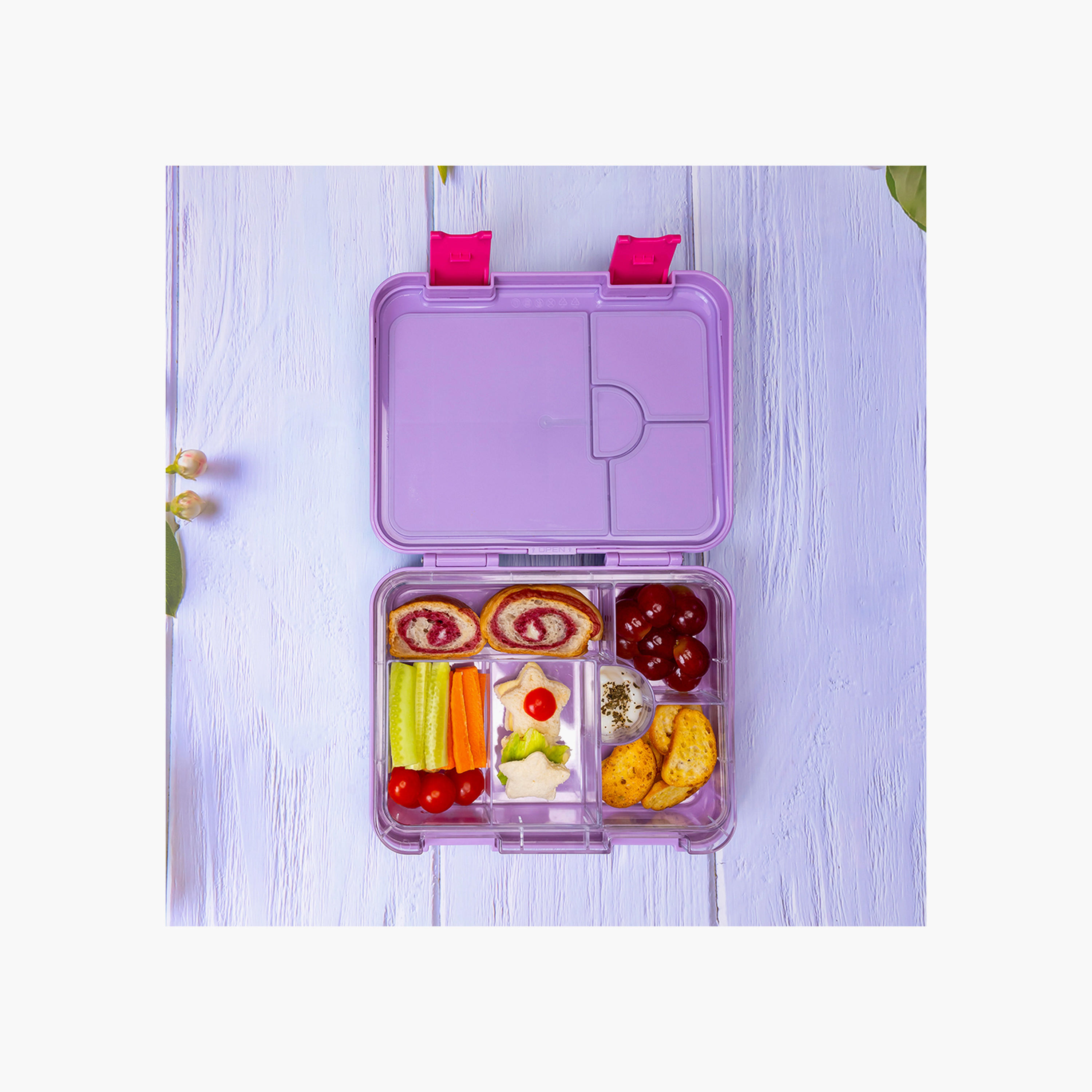 Eazy Kids Mermaid Convertible Bento Box for Girls with Sandwich Cutter-school-lunchessentials-lunchboxes-image-9