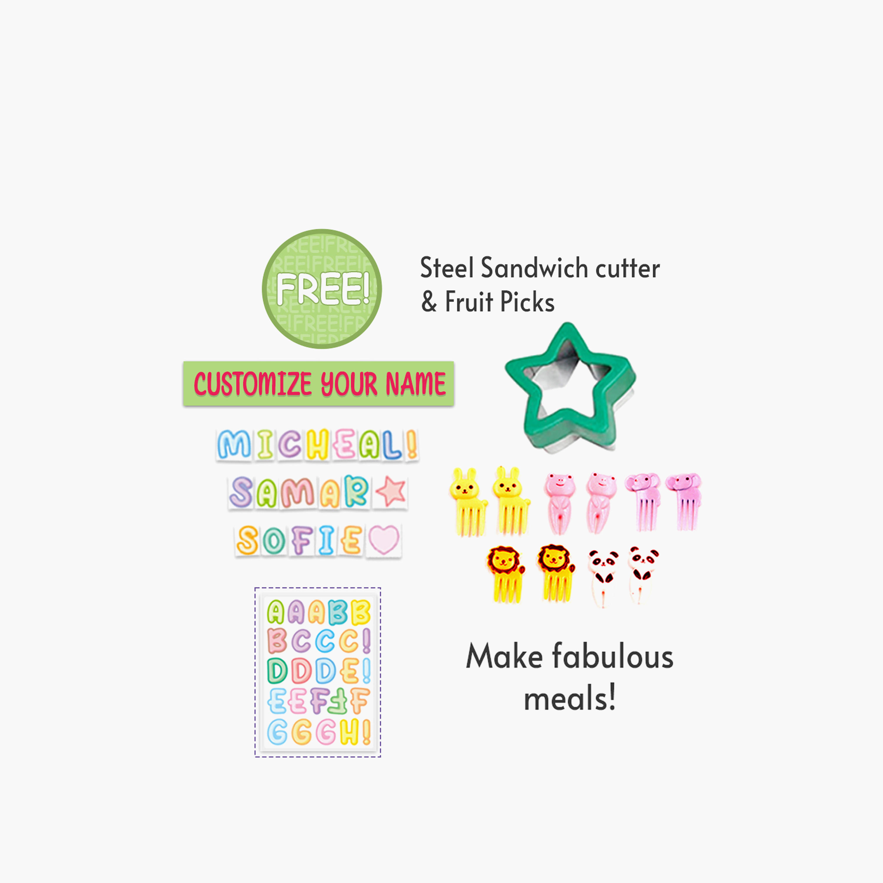 Eazy Kids Unicorn Convertible Bento Box for Girls with Sandwich Cutter-school-lunchessentials-lunchboxes-image-7