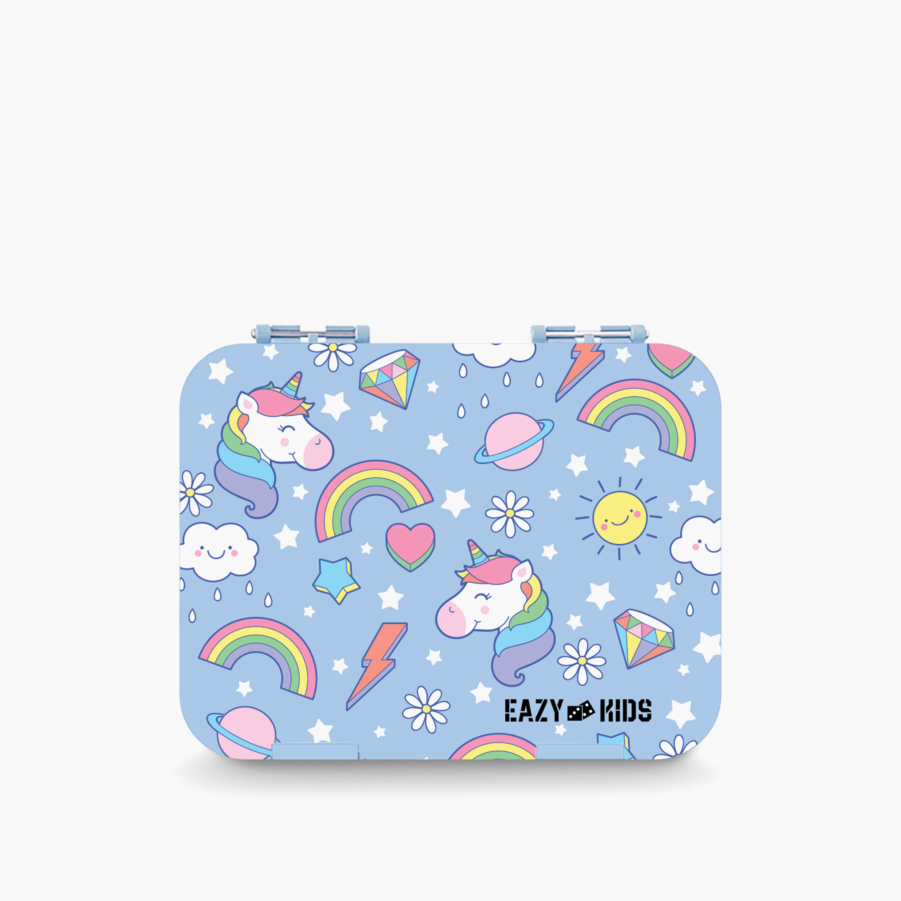 صندوق غداء يونيكورن بـ4 أقسام وقطّاعة ساندويتش للبنات من إيزي كيدز-school-lunchessentials-lunchboxes-image-2