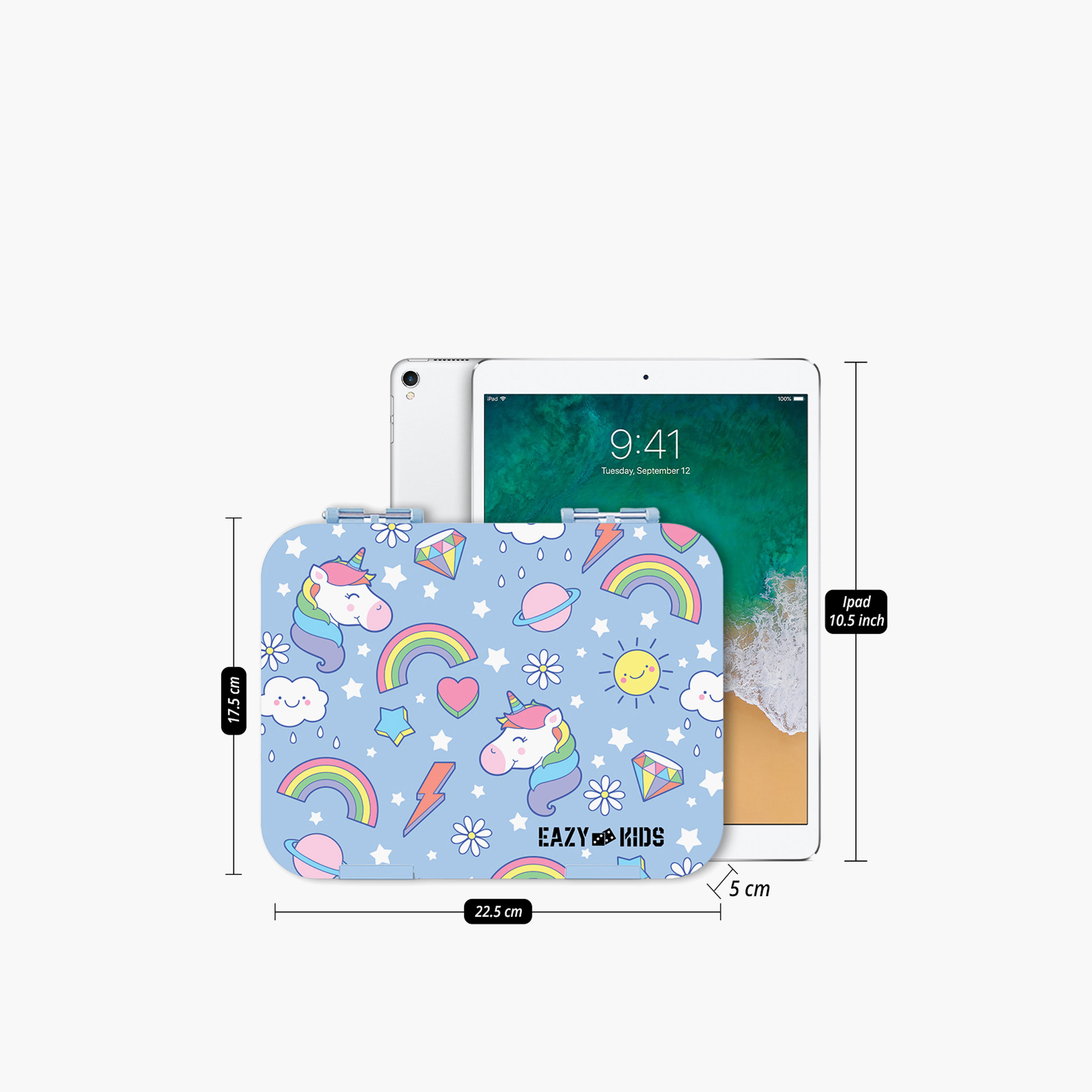 صندوق غداء يونيكورن بـ4 أقسام وقطّاعة ساندويتش للبنات من إيزي كيدز-school-lunchessentials-lunchboxes-image-4