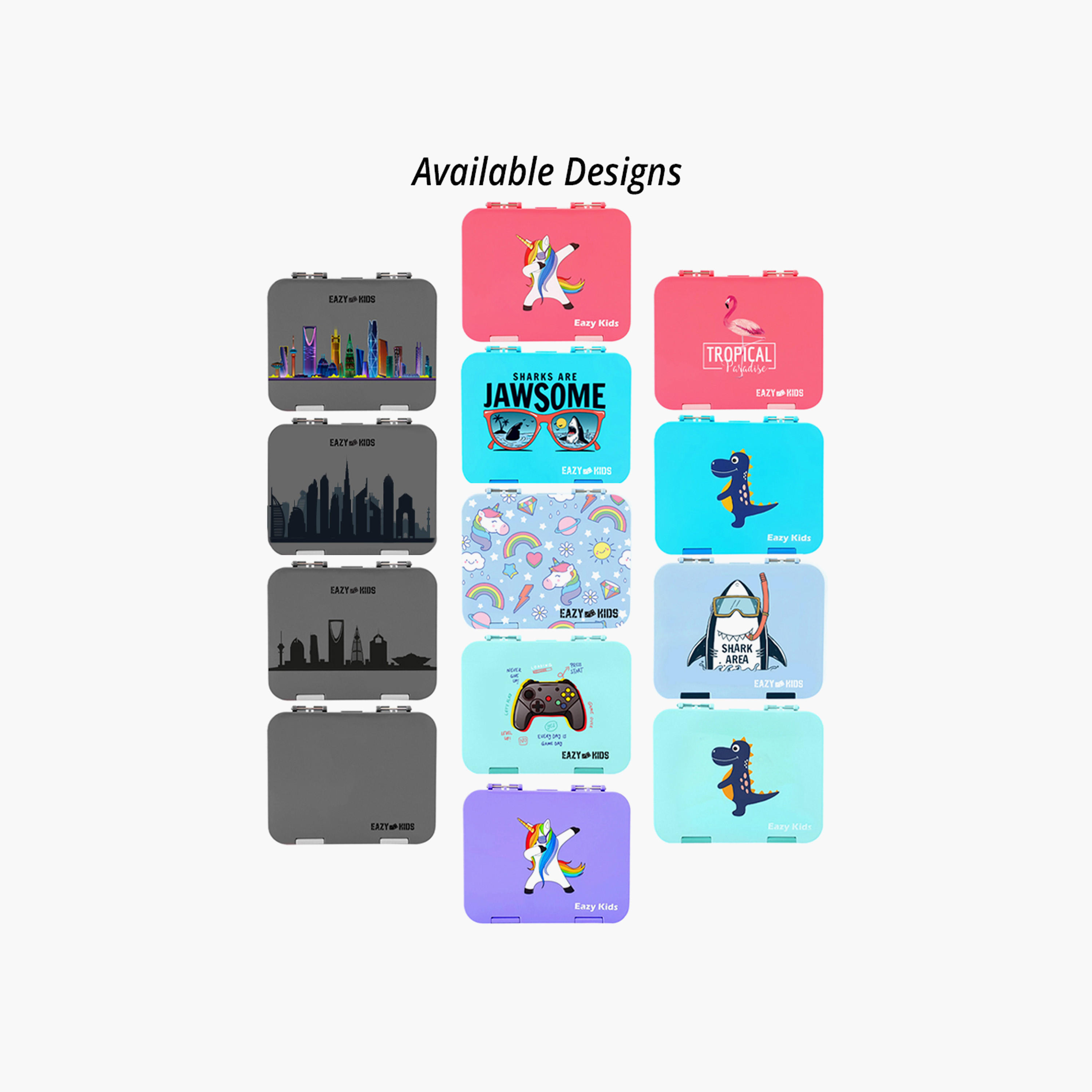 صندوق غداء يونيكورن بـ4 أقسام وقطّاعة ساندويتش للبنات من إيزي كيدز-school-lunchessentials-lunchboxes-image-6