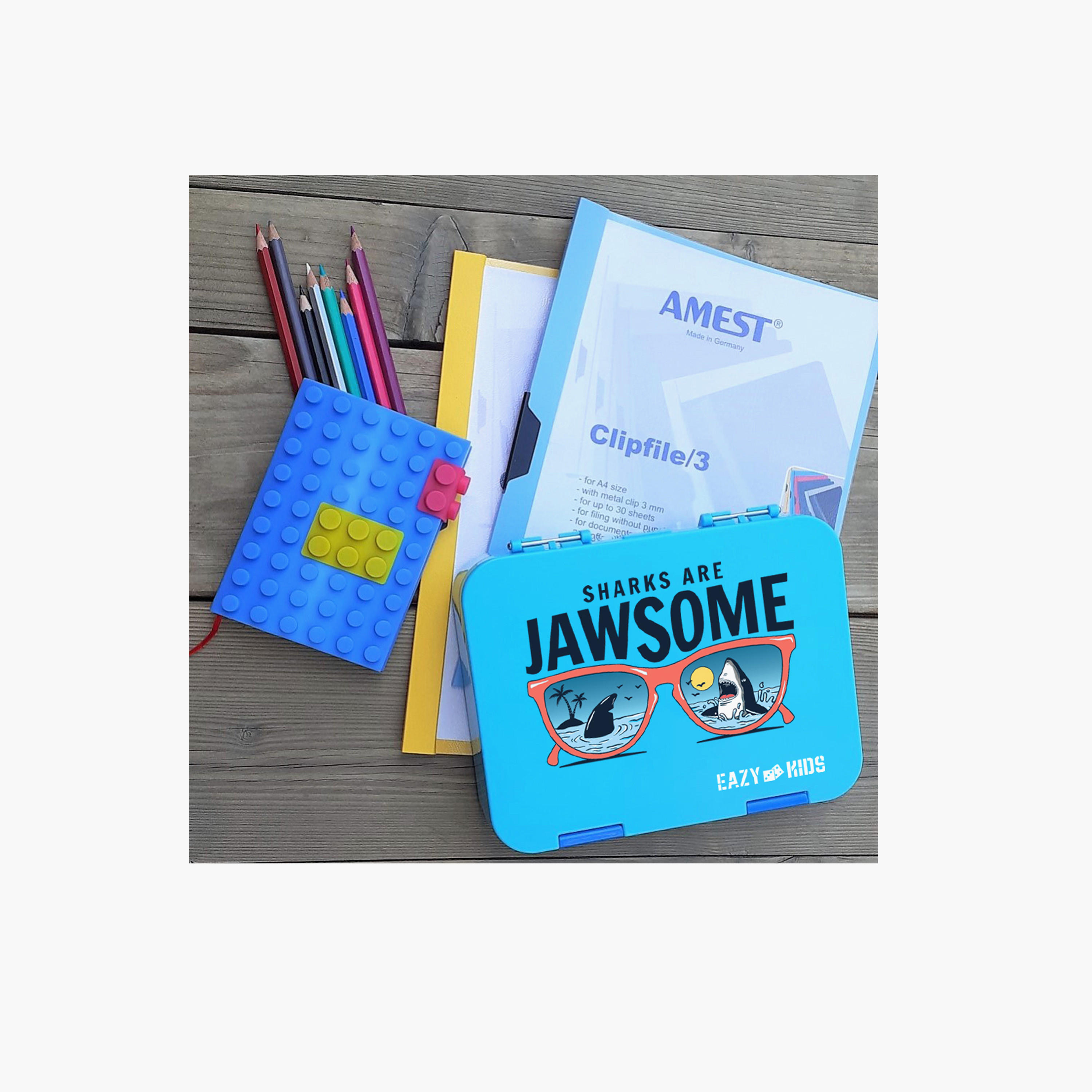 Eazy Kids Shark Convertible Bento Box for Kids with Sandwich Cutter-school-lunchessentials-lunchboxes-image-9