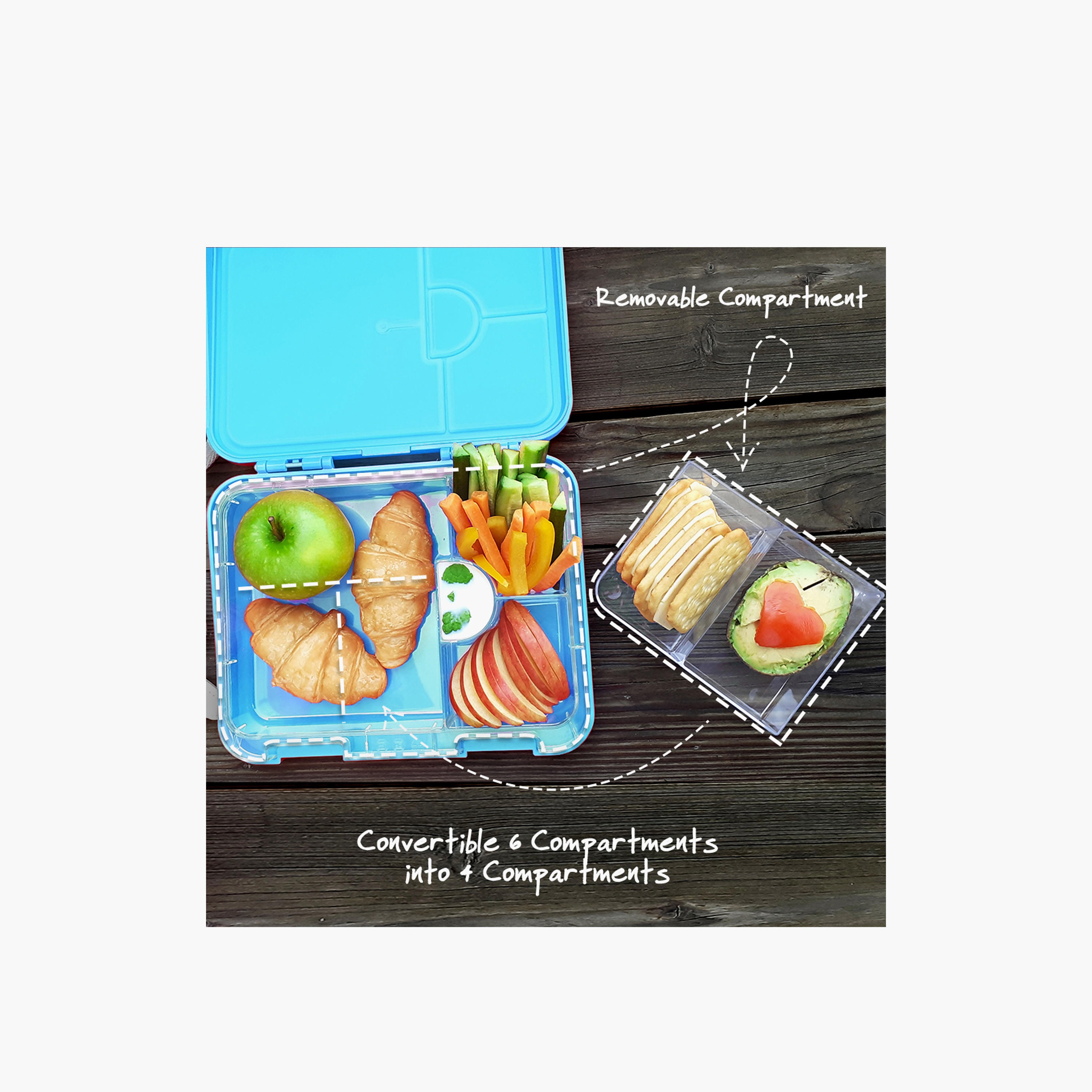 Eazy Kids Shark Convertible Bento Box for Kids with Sandwich Cutter-school-lunchessentials-lunchboxes-image-4