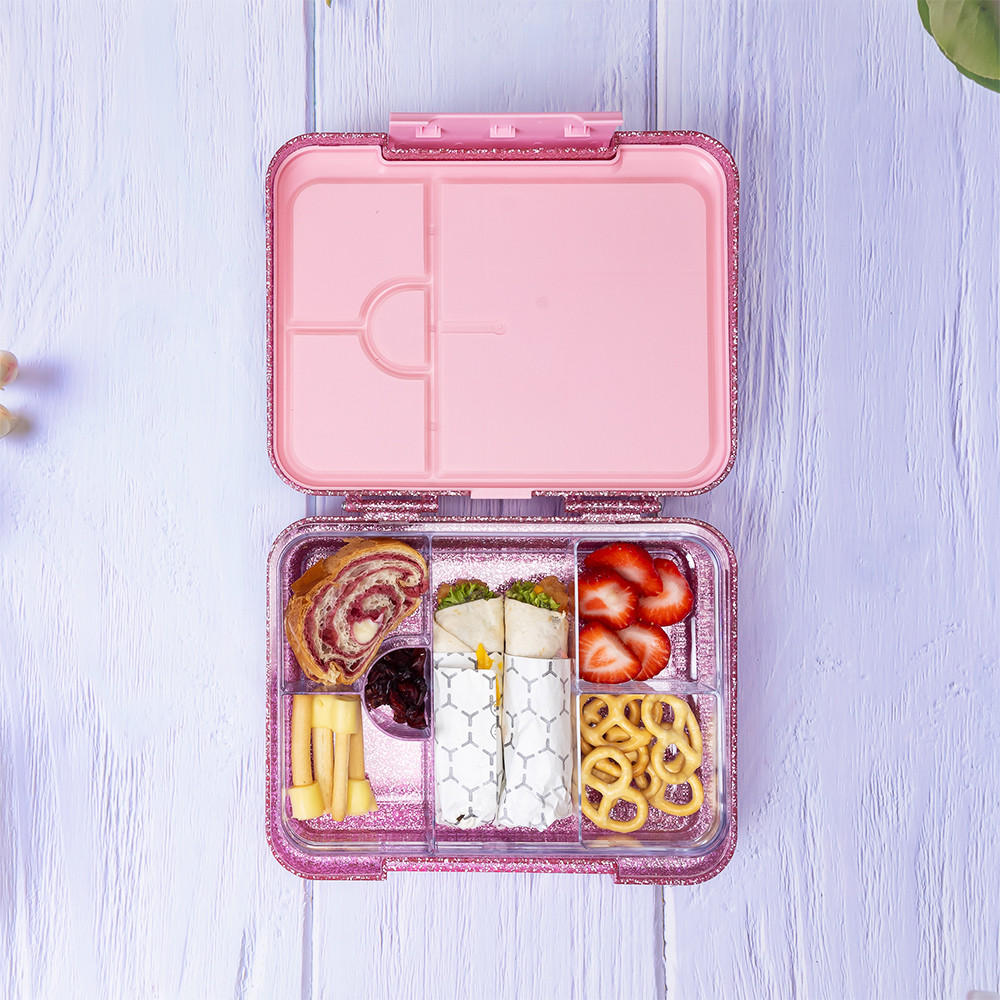 Eazy Kids Glittery Bento Lunch Box for Kids with Convertible Compartments Set-school-lunchessentials-lunchboxes-image-5