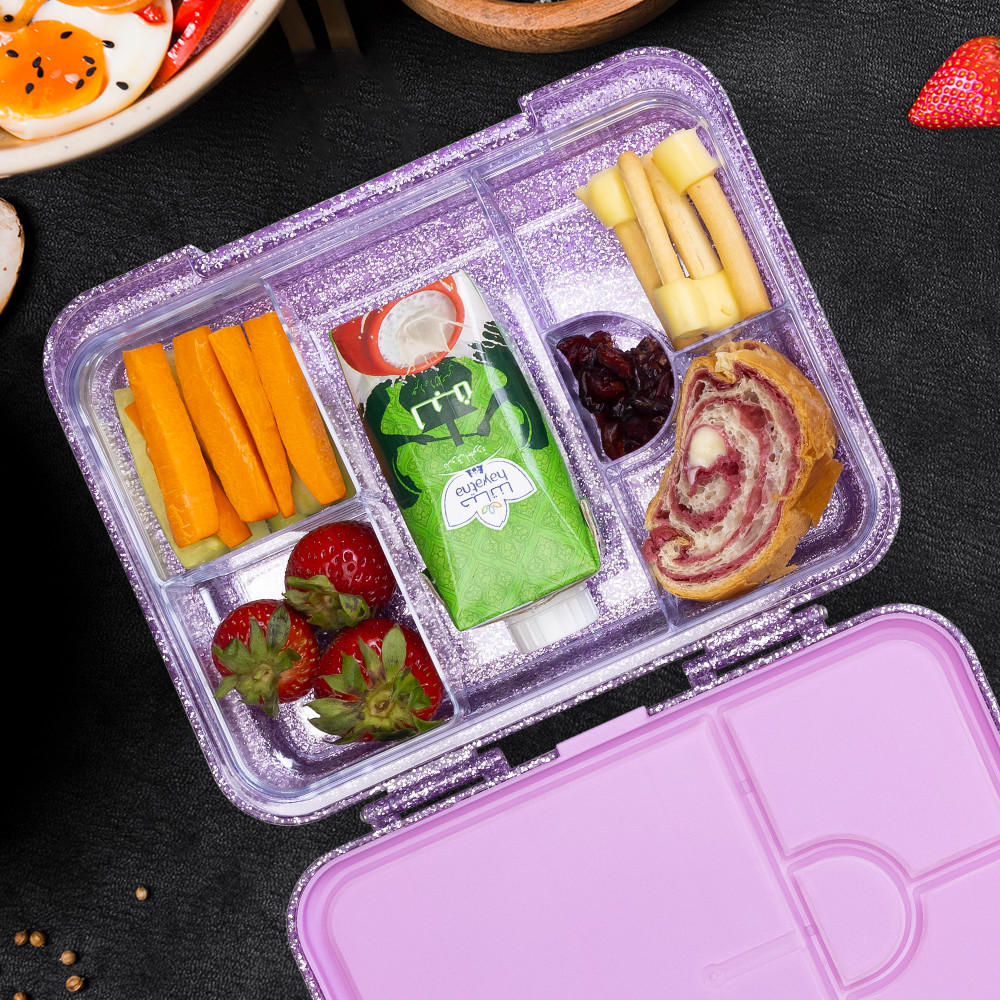 Eazy Kids Glitter Convertible Bento Lunch Box for Kids with 6 Compartments-school-lunchessentials-lunchboxes-image-8