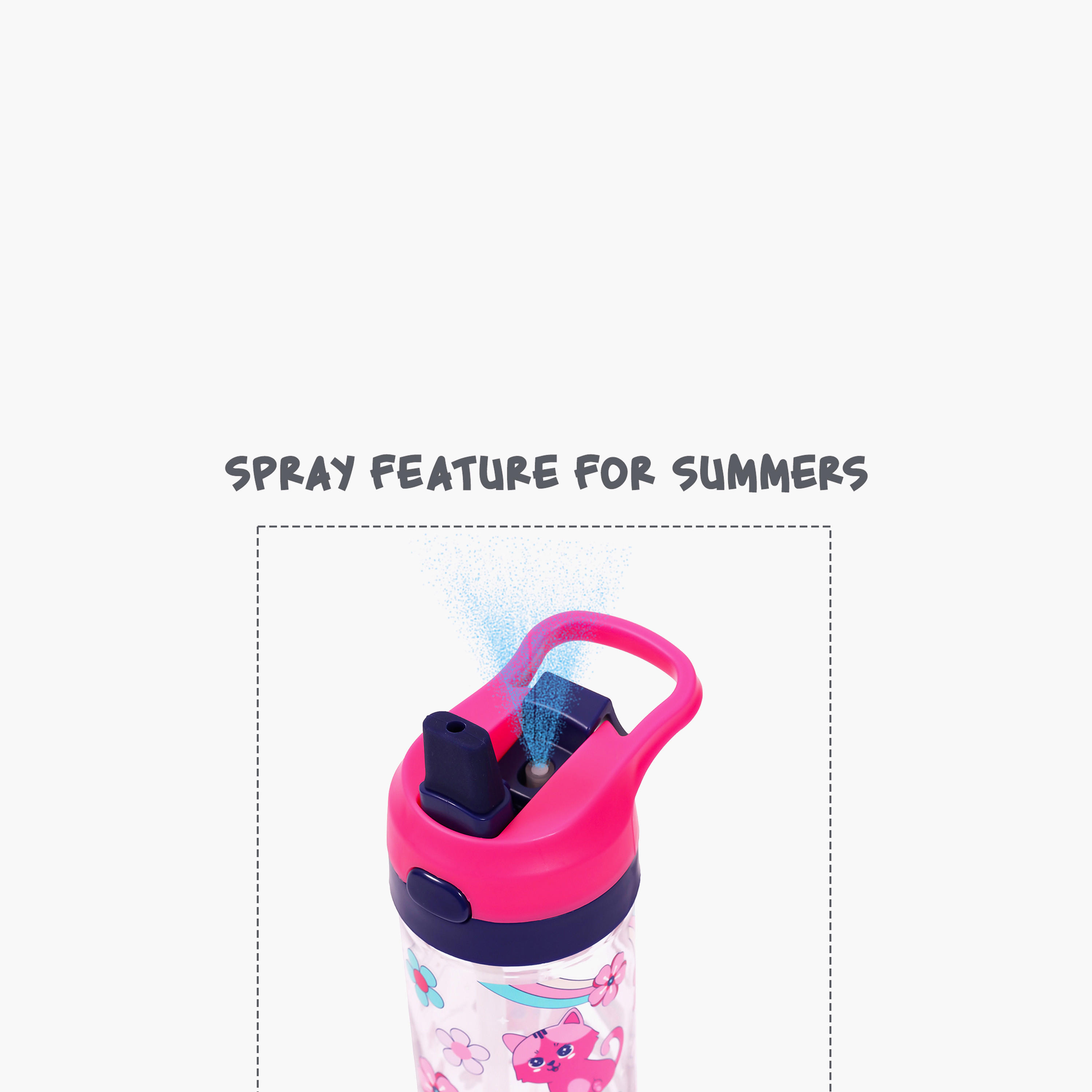 قارورة مياه تريتان بطبعات قطط مع بخّاخ من إيزي كيدز - 420 مل-school-waterbottles-image-10