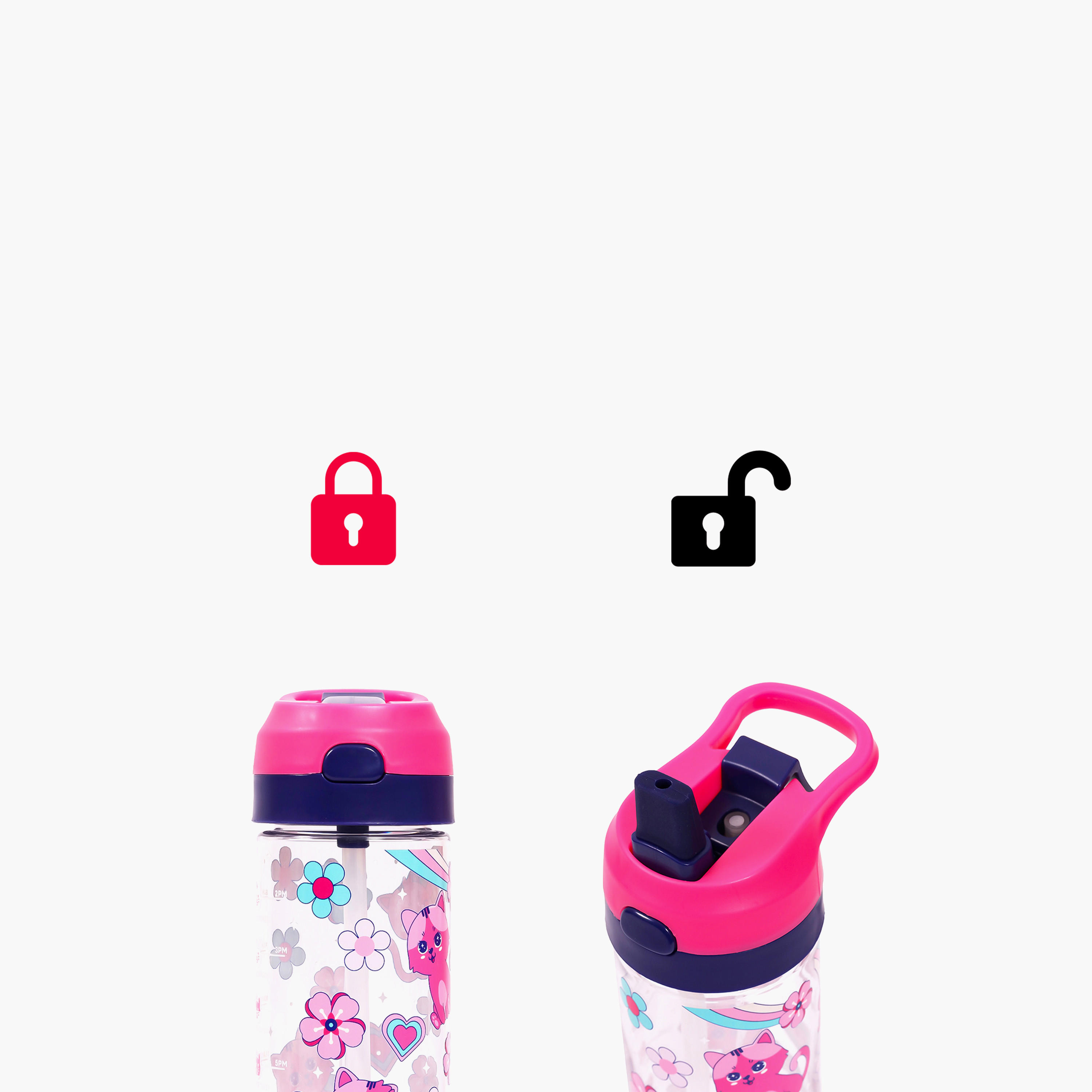 Eazy Kids Cat Tritan Water Bottle with Spray - 420 ml-school-waterbottles-image-11