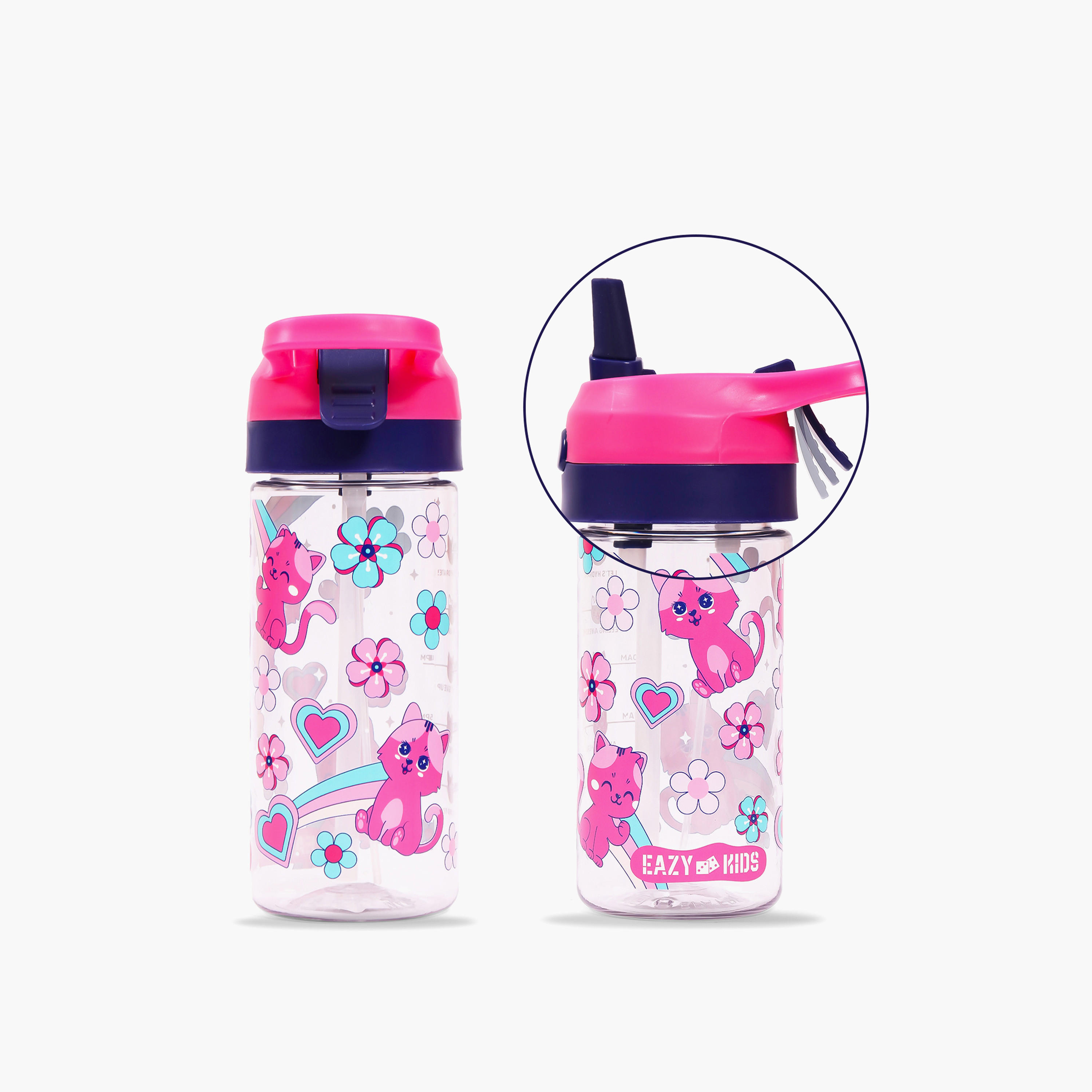 قارورة مياه تريتان بطبعات قطط مع بخّاخ من إيزي كيدز - 420 مل-school-waterbottles-image-16