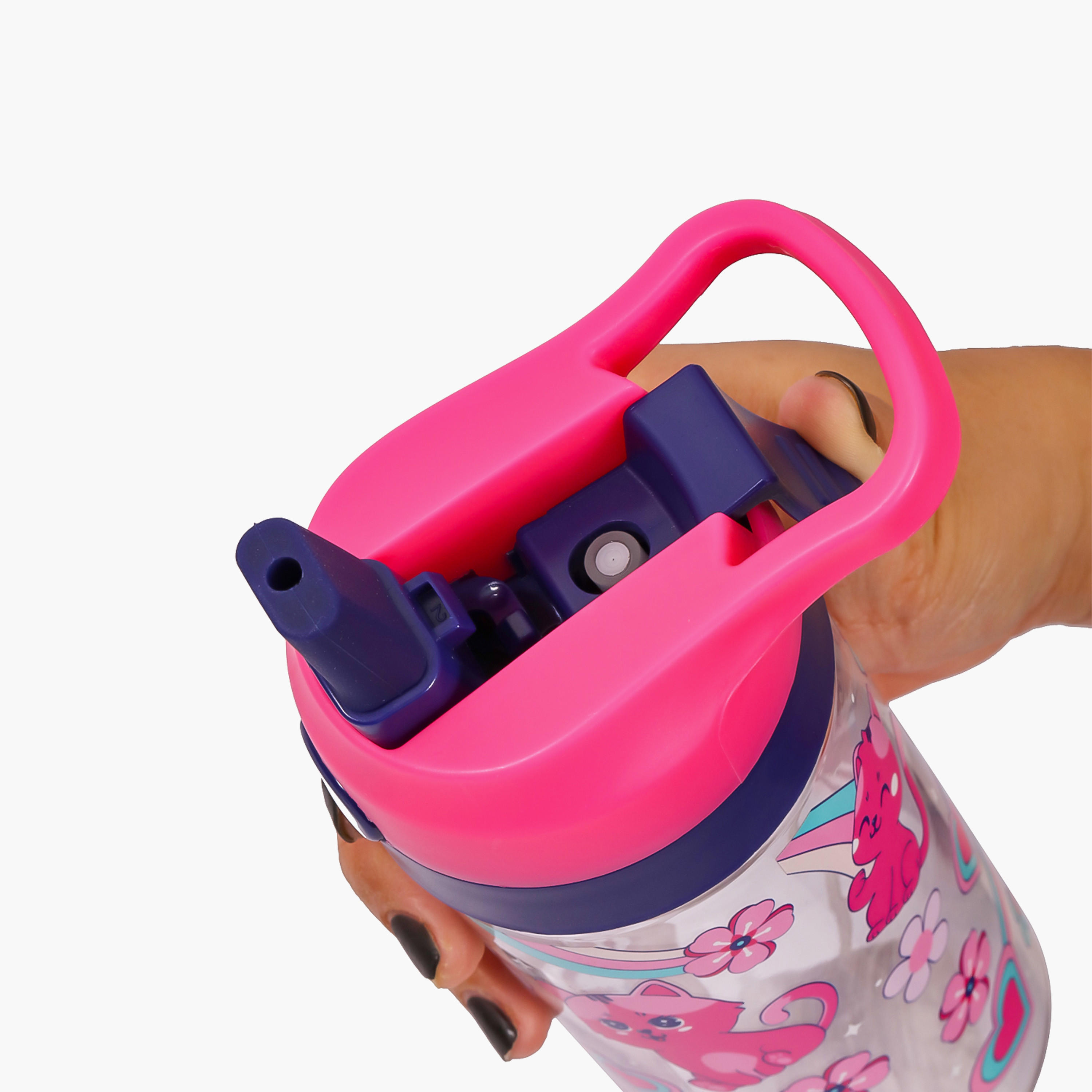 قارورة مياه تريتان بطبعات قطط مع بخّاخ من إيزي كيدز - 420 مل-school-waterbottles-image-7