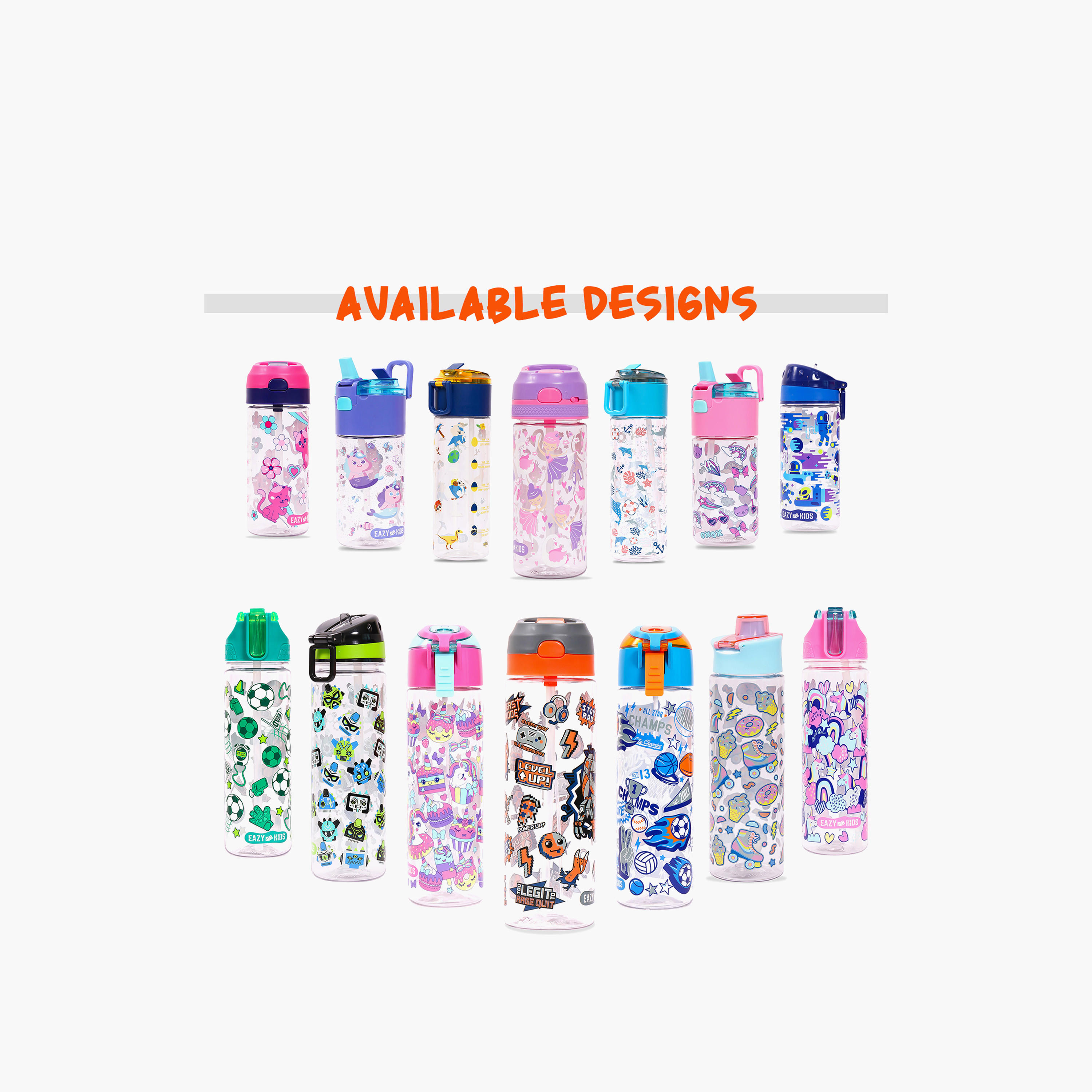 قارورة مياه ترايتان بطبعات قرش للأطفال من إيزي كيدز - 450 مل-school-waterbottles-image-17