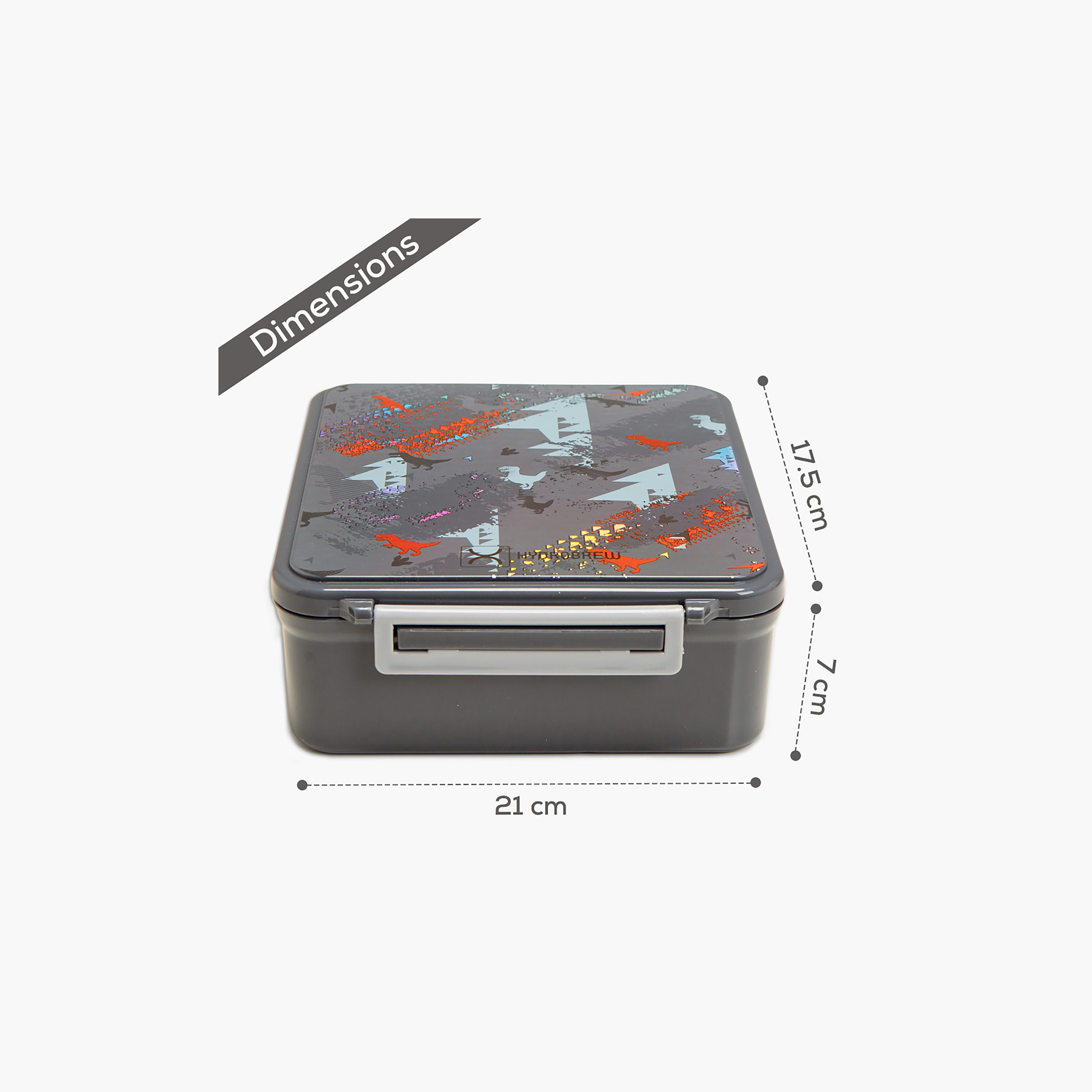 Hydrobrew Dinosaur Print Bento Lunch Box with Steel Food Jar-school-lunchessentials-lunchboxes-image-3