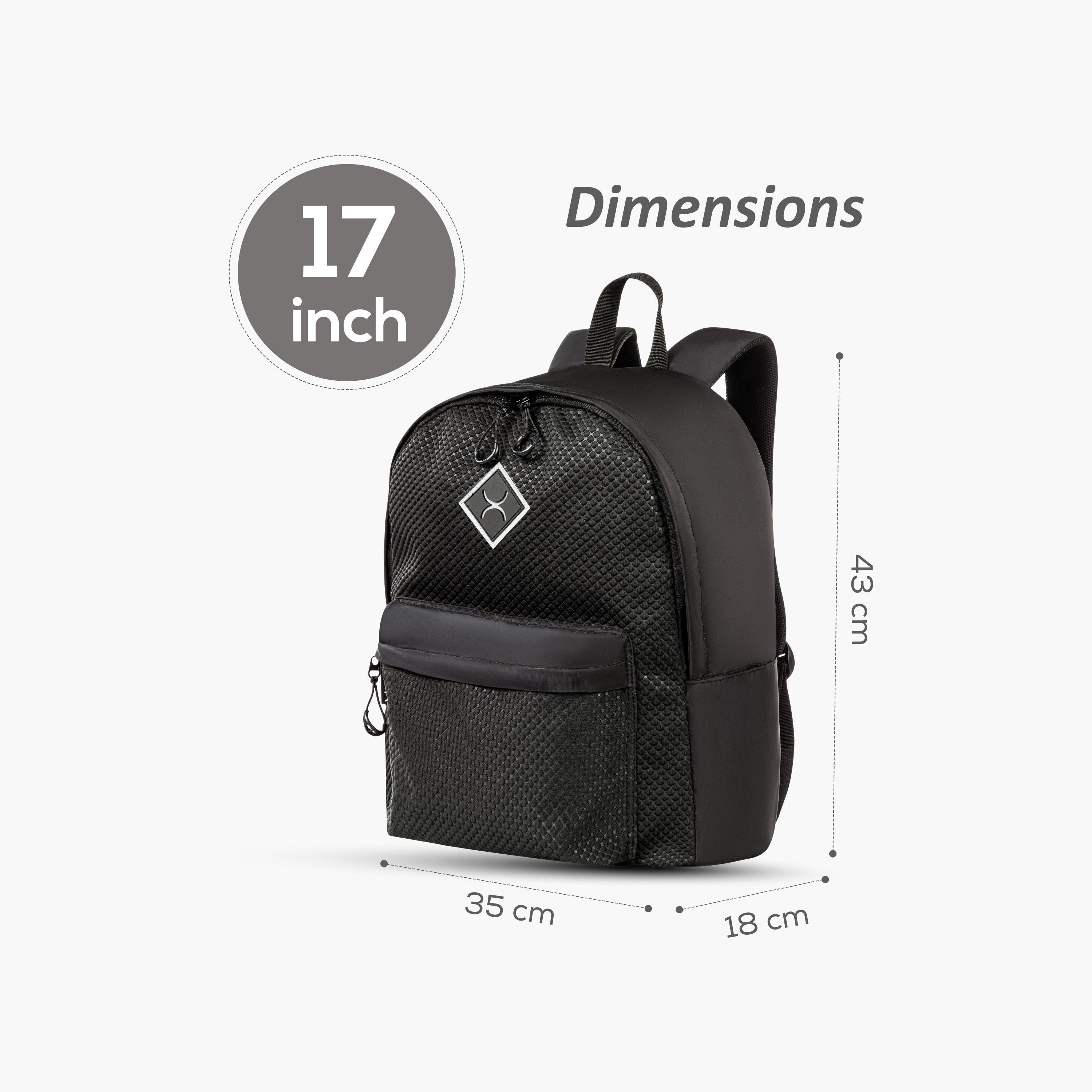 Hydrobrew Textured Backpack for Kids with Adjustable Straps - 17 inches-school-bagsandbackpacks-backpacks-image-9