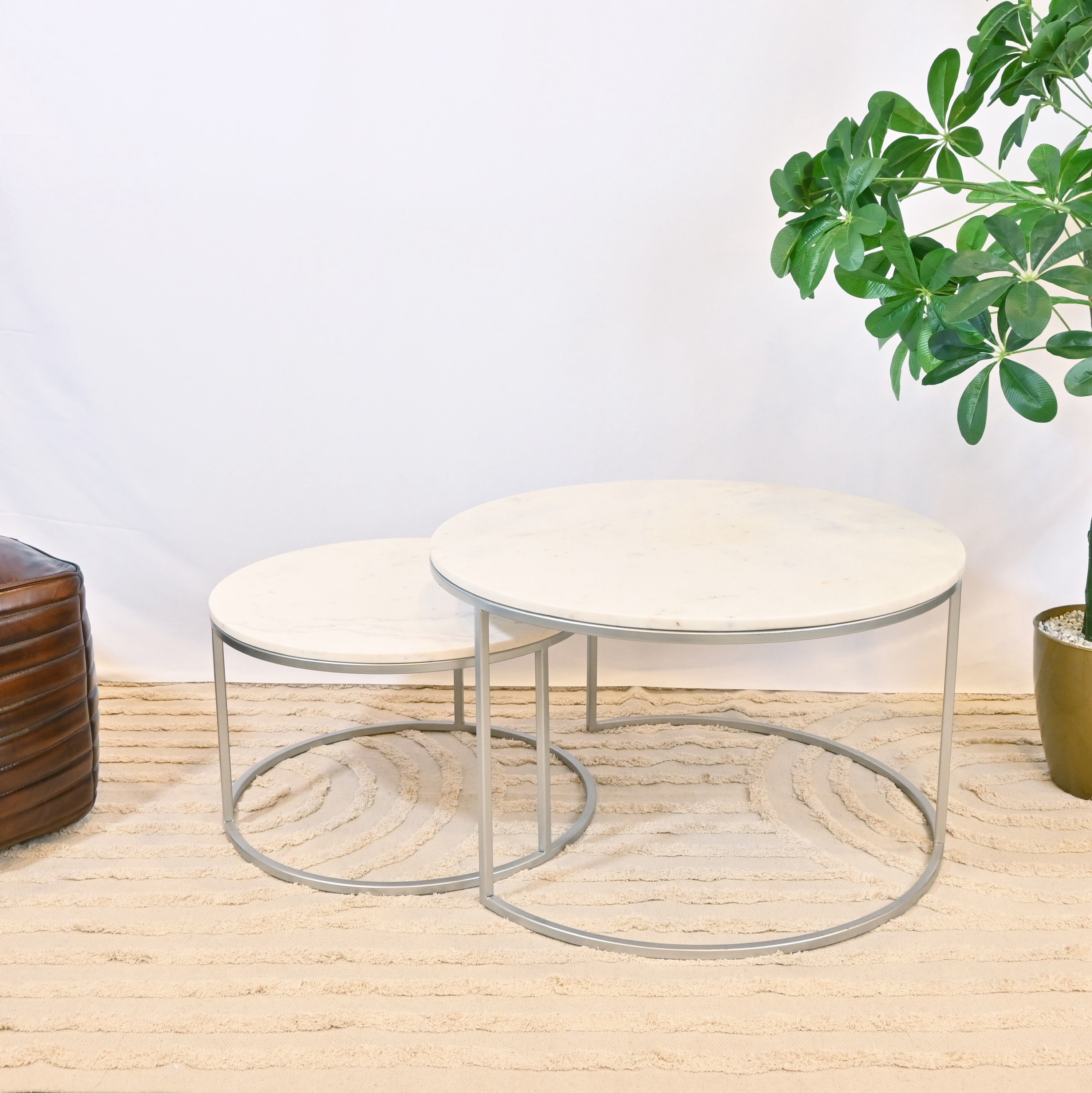 طقم طاولات قهوة قطعتين بسطح رخام صنع بواسطة لايف ستايل-furniture-livingroom-coffeetables-image-2