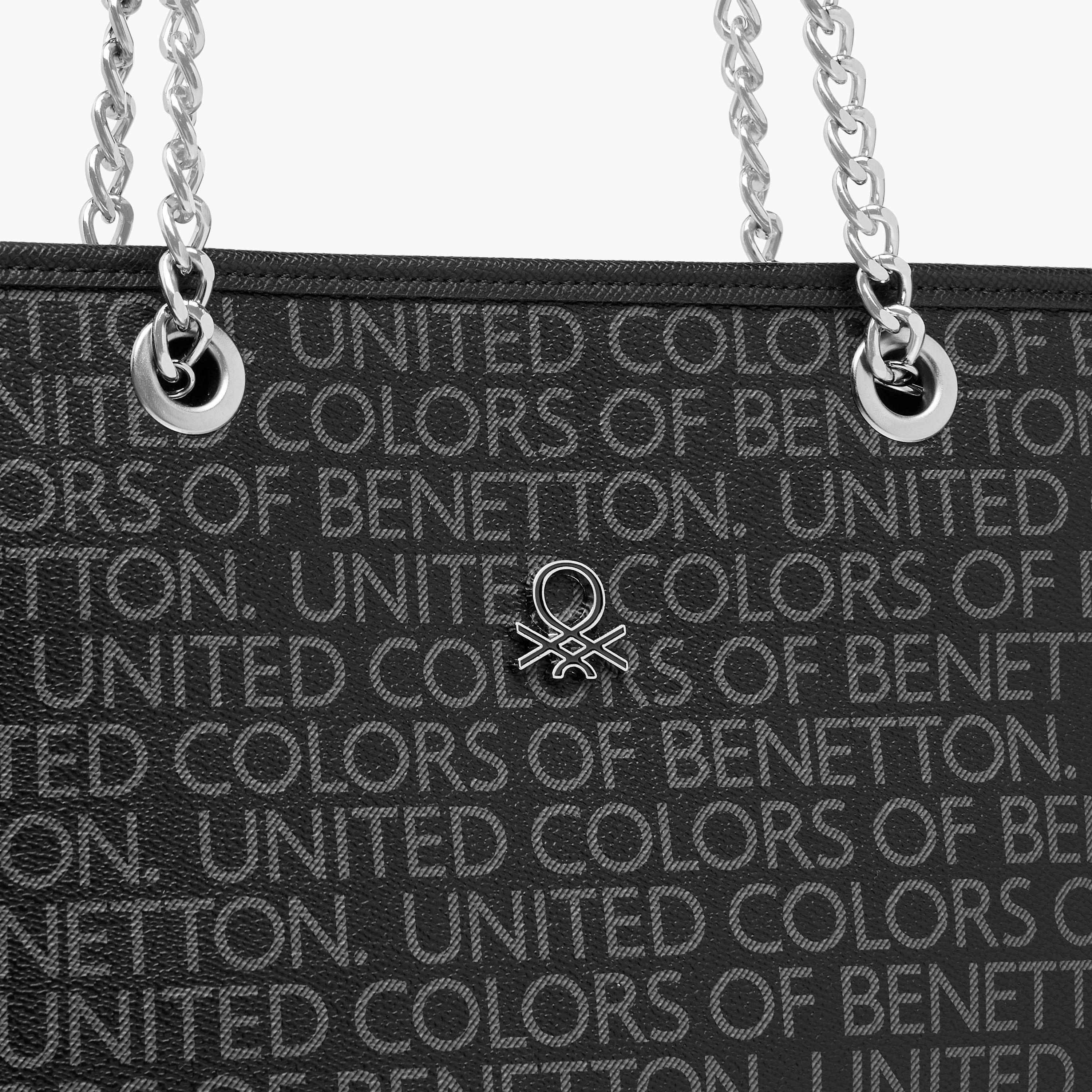 UCB Monogram Print Tote Bag with Chain Strap-women-bagsandwallets-handbags-image-5