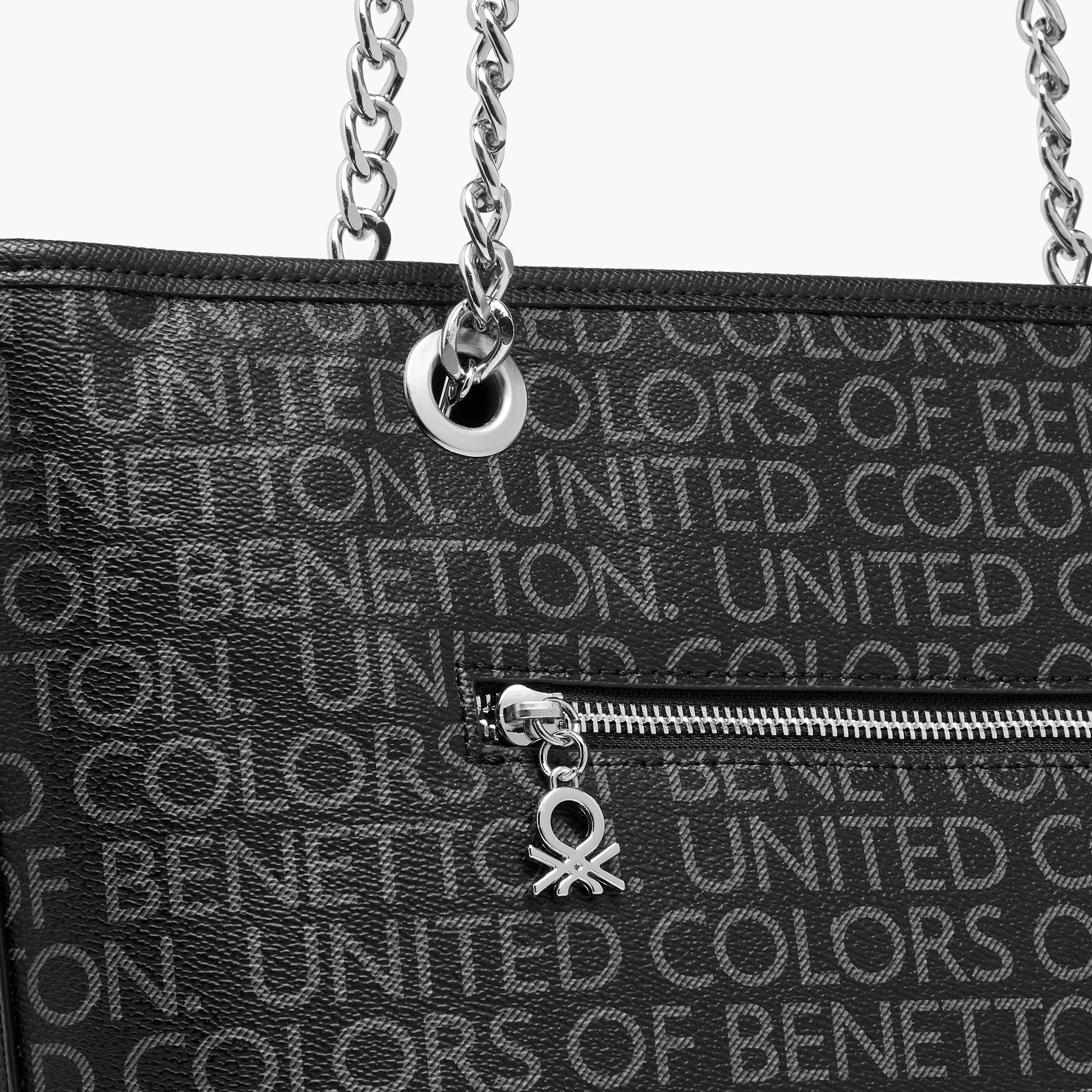 UCB Monogram Print Tote Bag with Chain Strap-women-bagsandwallets-handbags-image-6