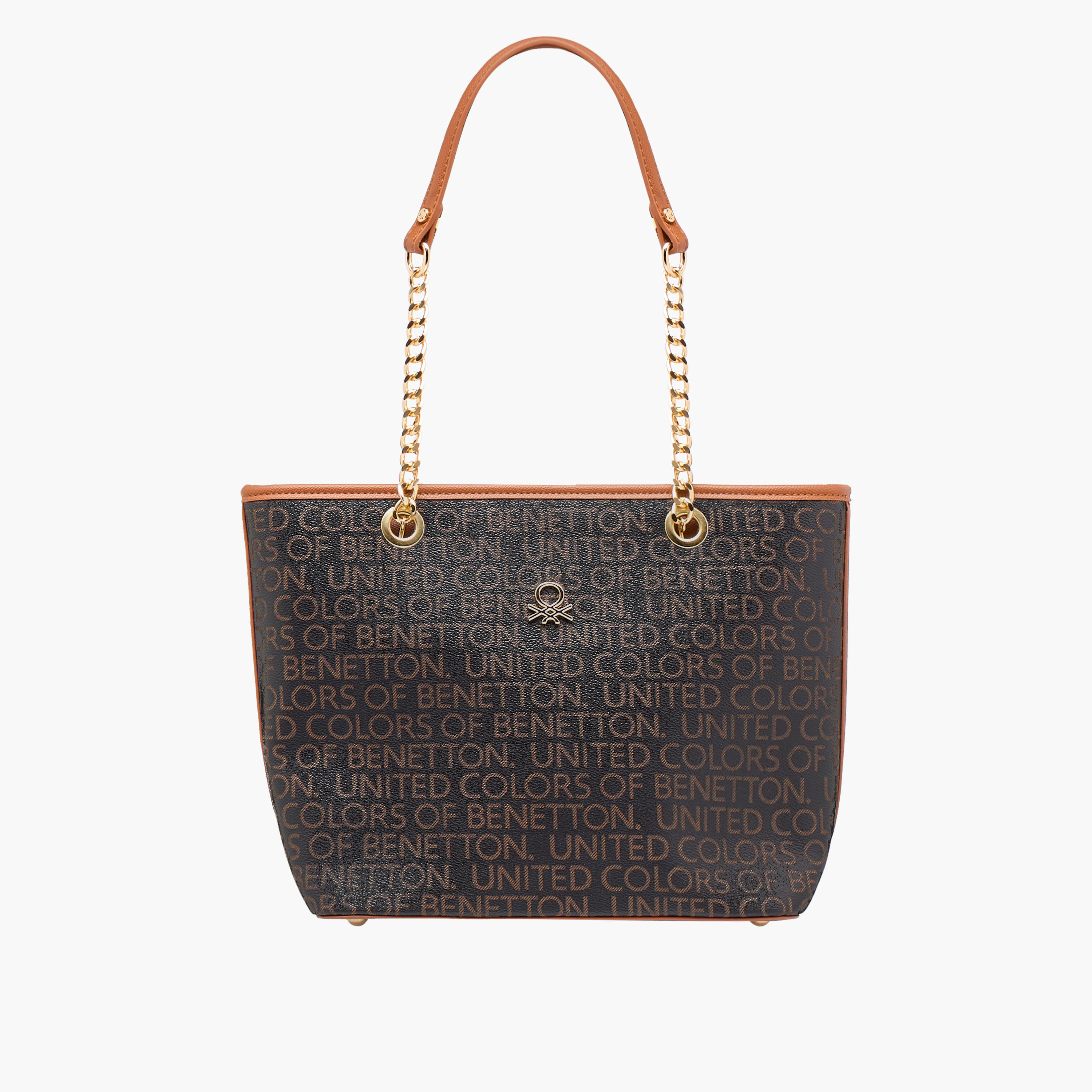 UCB Monogram Print Tote Bag with Double Handle-women-bagsandwallets-handbags-image-1