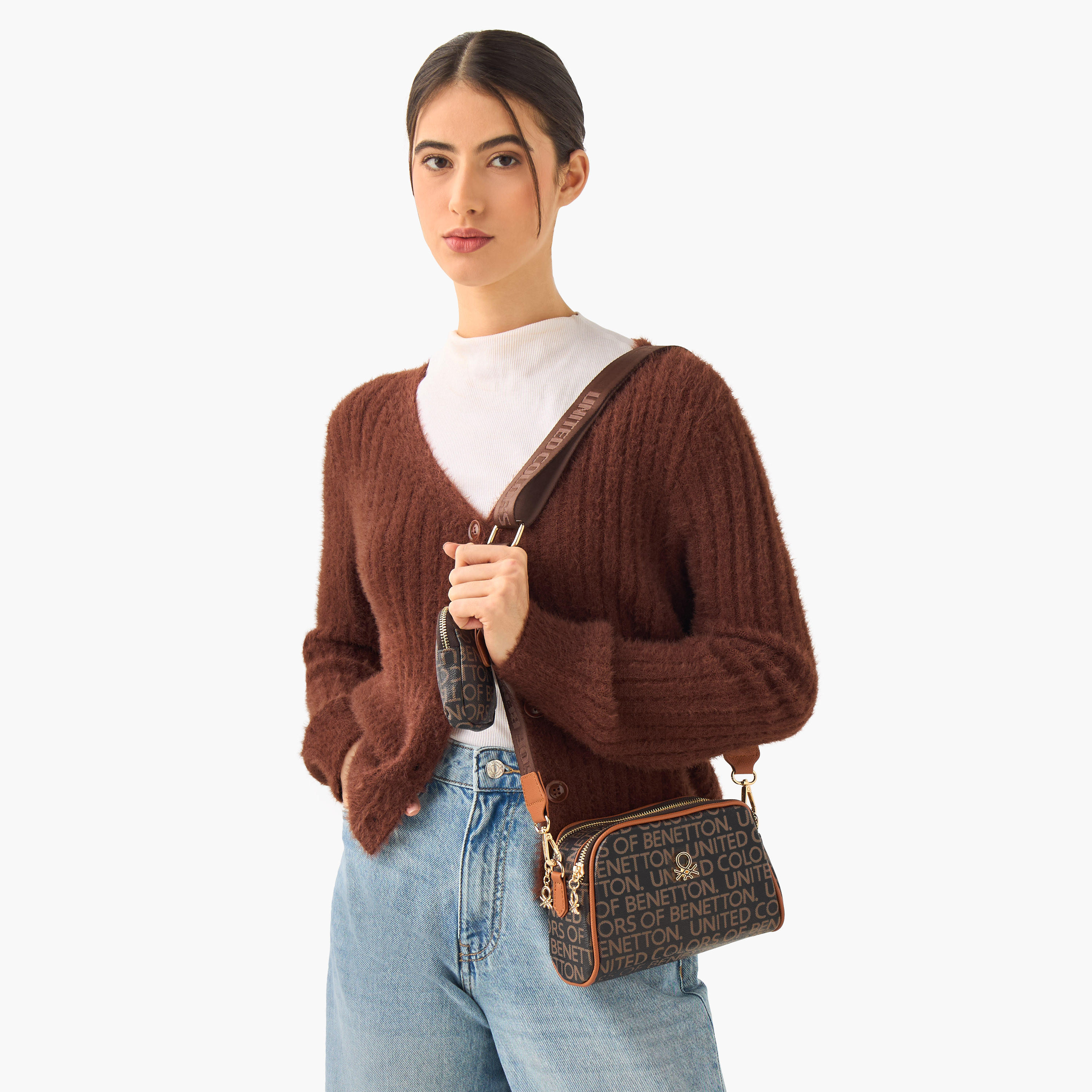 UCB Monogram Print Crossbody Bag with Pouch-women-bagsandwallets-handbags-image-2