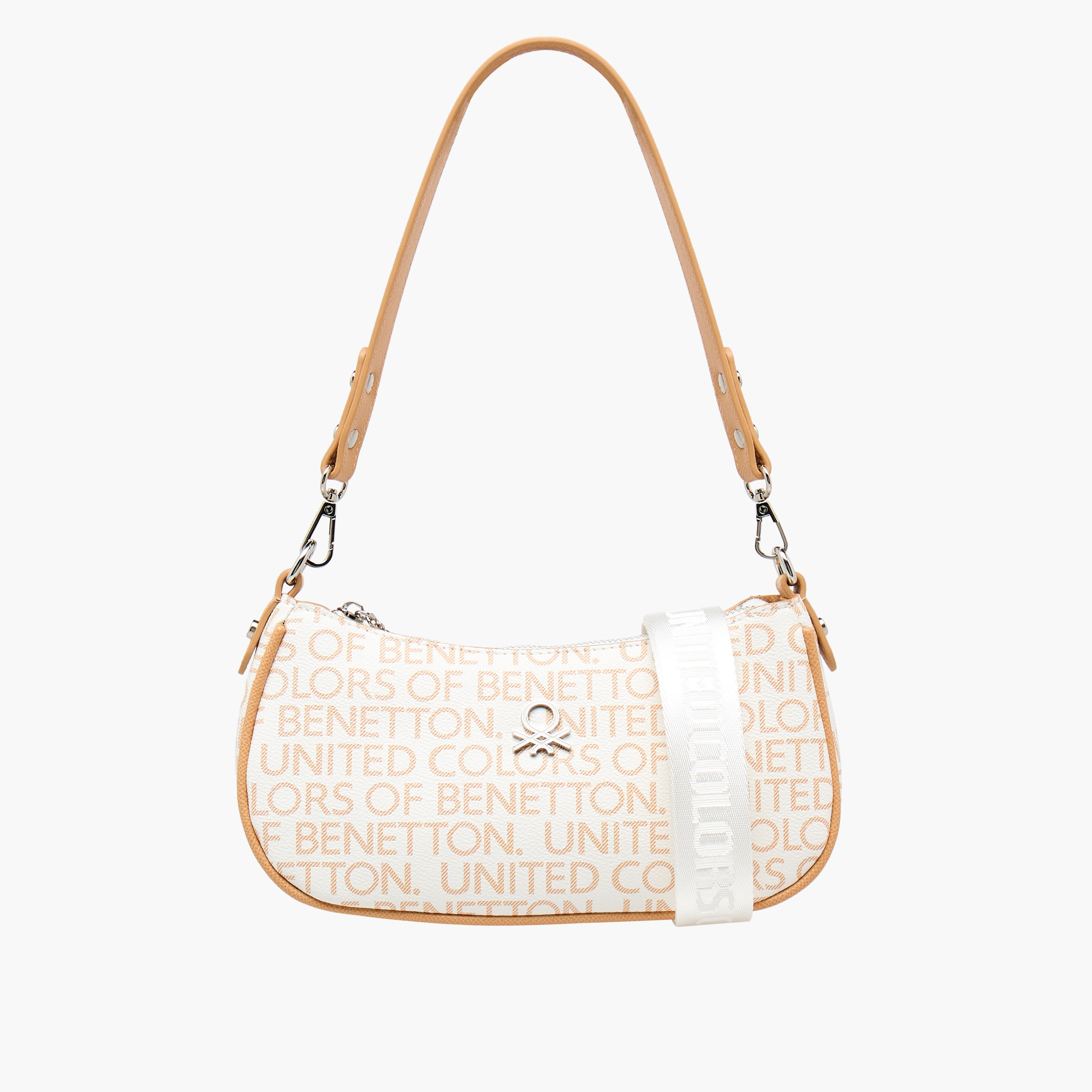 UCB Logo Print Crossbody Bag with Adjustable Strap-women-bagsandwallets-handbags-image-1