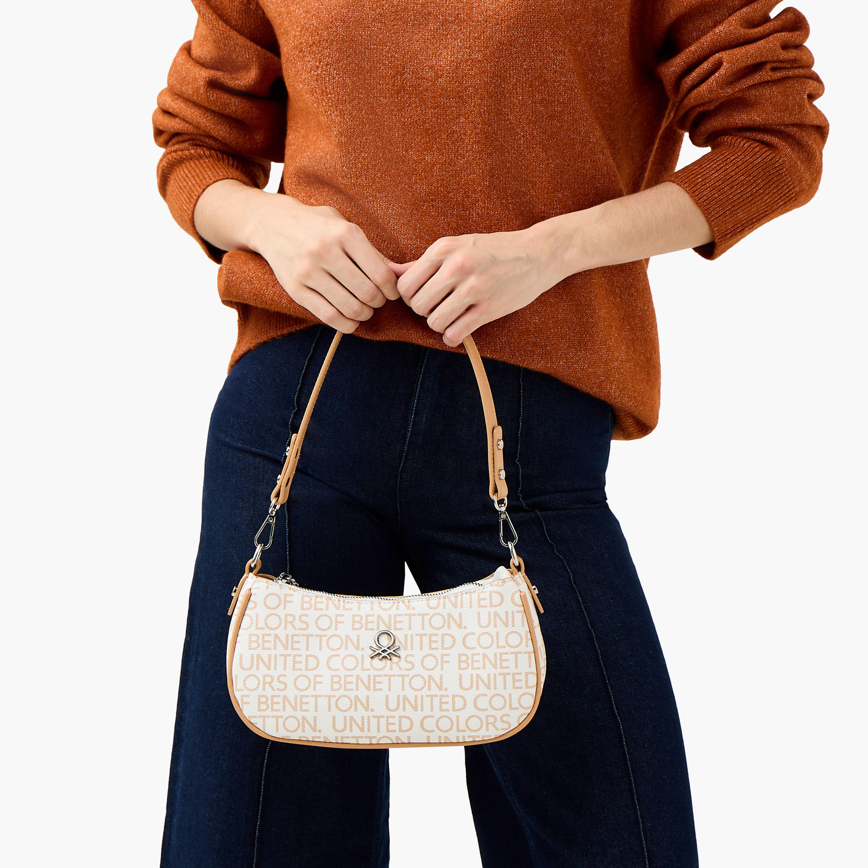 UCB Logo Print Crossbody Bag with Adjustable Strap-women-bagsandwallets-handbags-image-2