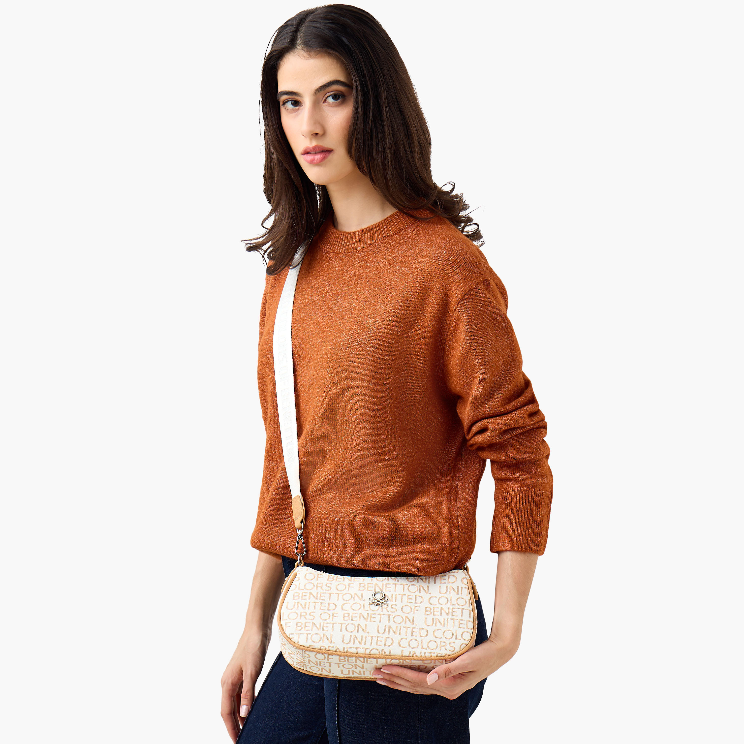 UCB Logo Print Crossbody Bag with Adjustable Strap-women-bagsandwallets-handbags-image-8