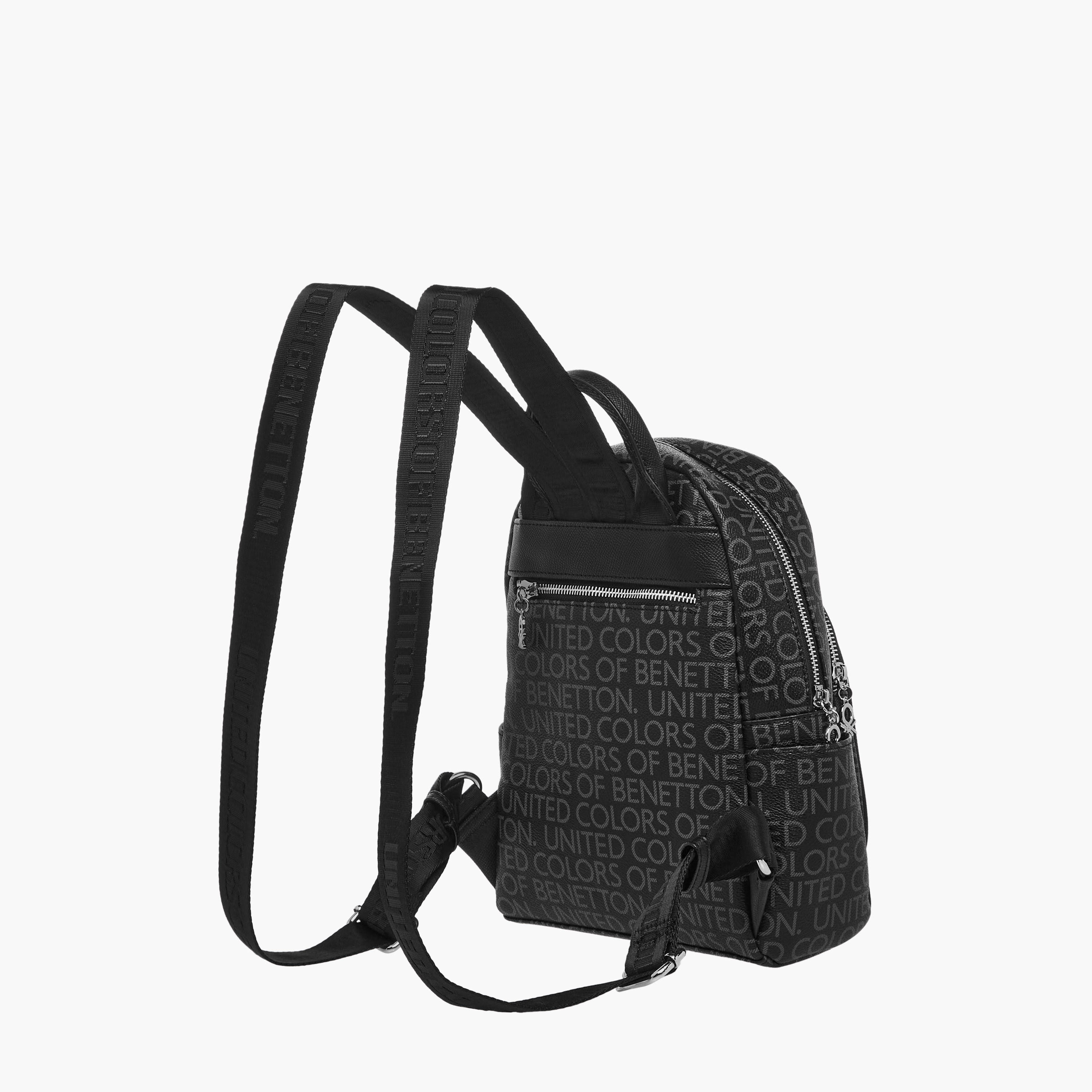 UCB Monogram Print Backpack with Adjustable Shoulder Straps-women-bagsandwallets-backpacks-image-4