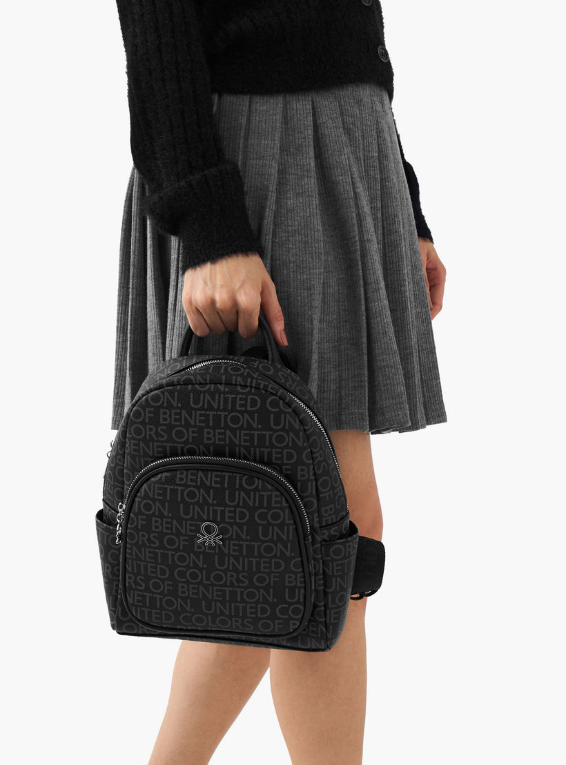 UCB Monogram Print Backpack with Adjustable Shoulder Straps-women-bagsandwallets-backpacks-image-8