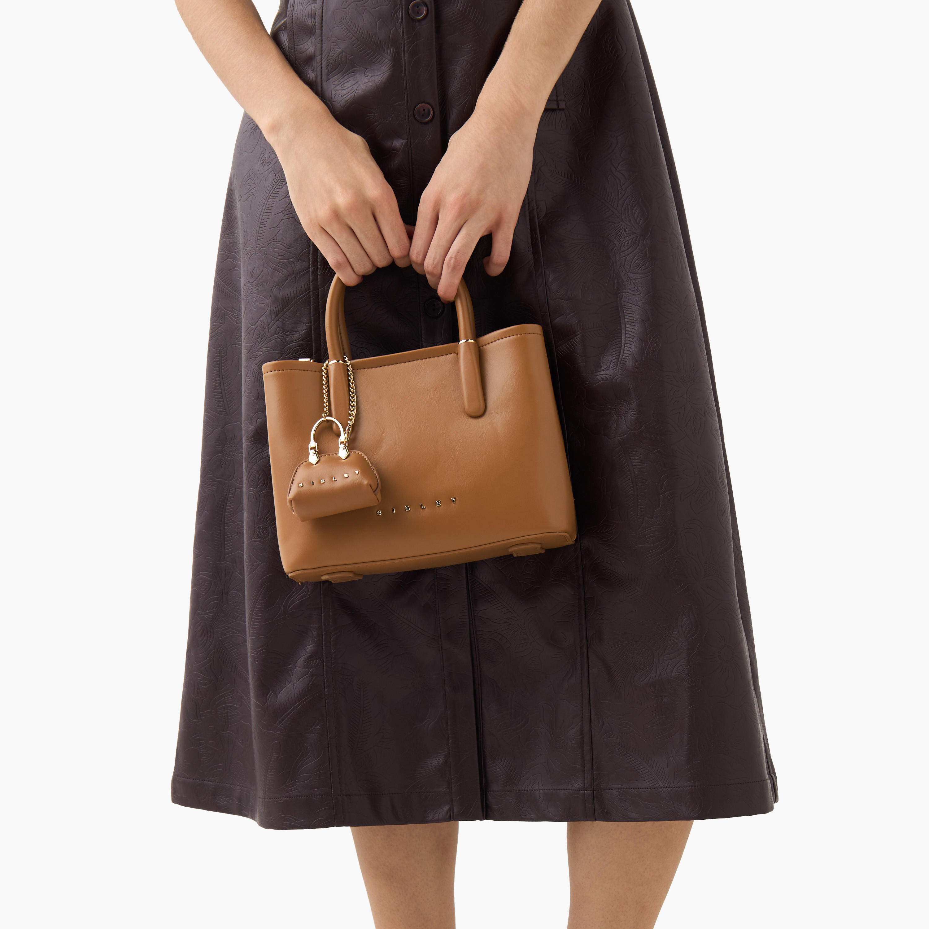 Sisley Textured Tote Bag with Charm-women-bagsandwallets-handbags-image-8