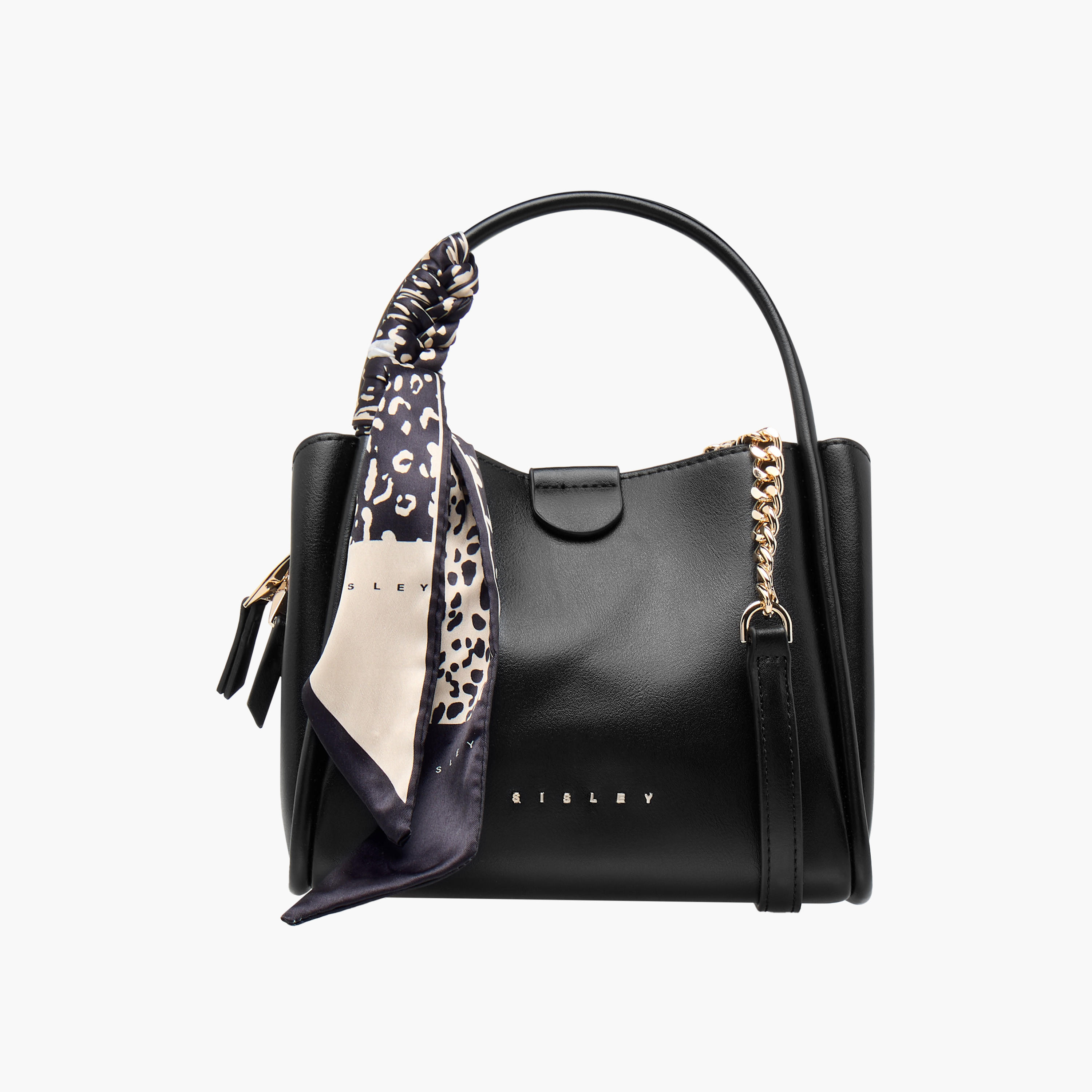 Sisley Textured Crossbody Bag with Scarf and Chain Detail-women-bagsandwallets-handbags-image-1