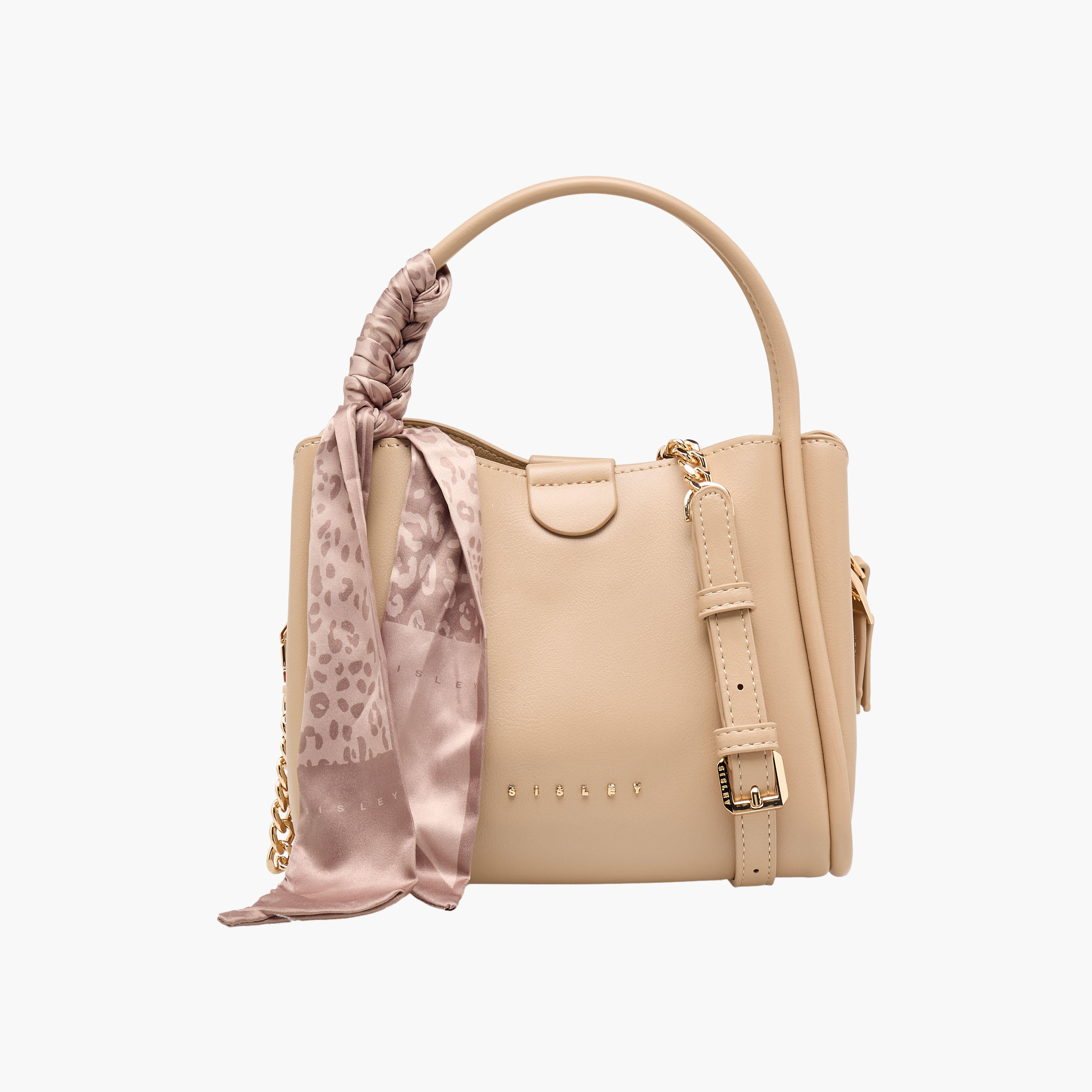 Sisley Textured Crossbody Bag with Scarf and Chain Detail-women-bagsandwallets-handbags-image-1