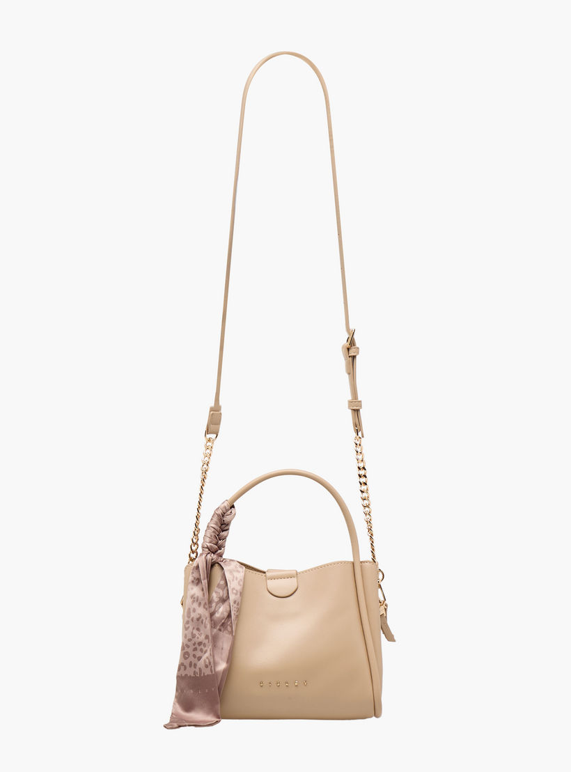 Sisley Textured Crossbody Bag with Scarf and Chain Detail-women-bagsandwallets-handbags-image-3