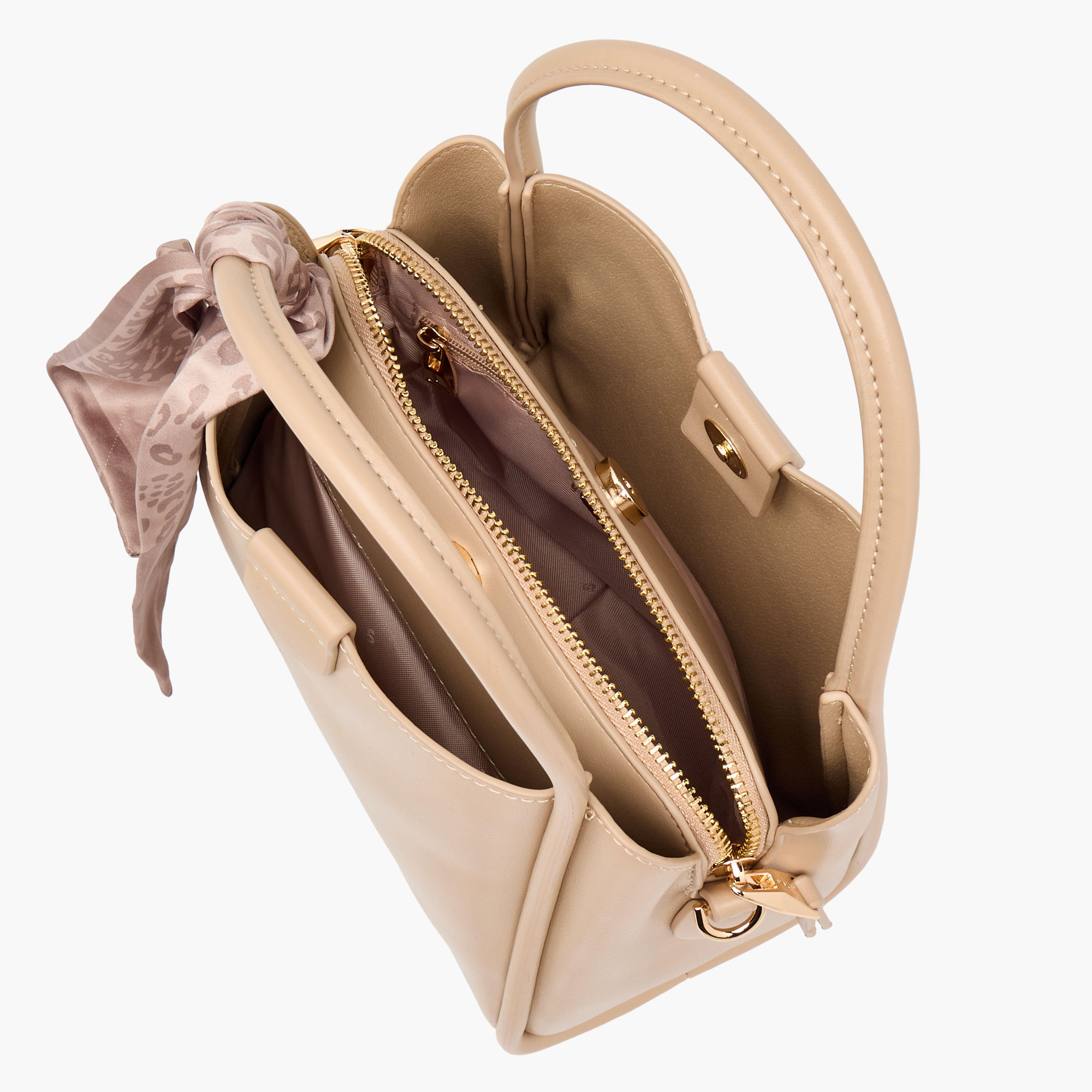 Sisley Textured Crossbody Bag with Scarf and Chain Detail-women-bagsandwallets-handbags-image-9