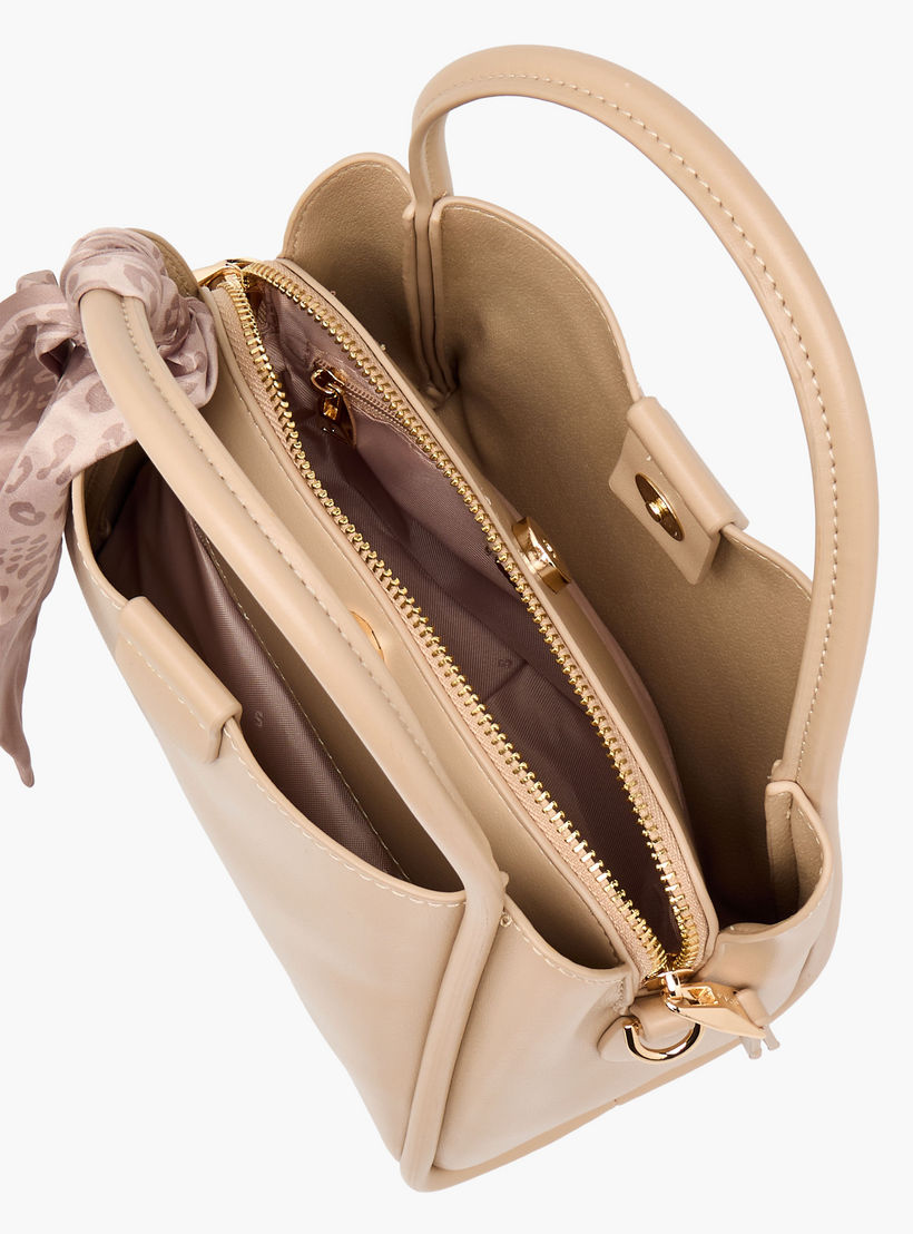 Sisley Textured Crossbody Bag with Scarf and Chain Detail-women-bagsandwallets-handbags-image-9