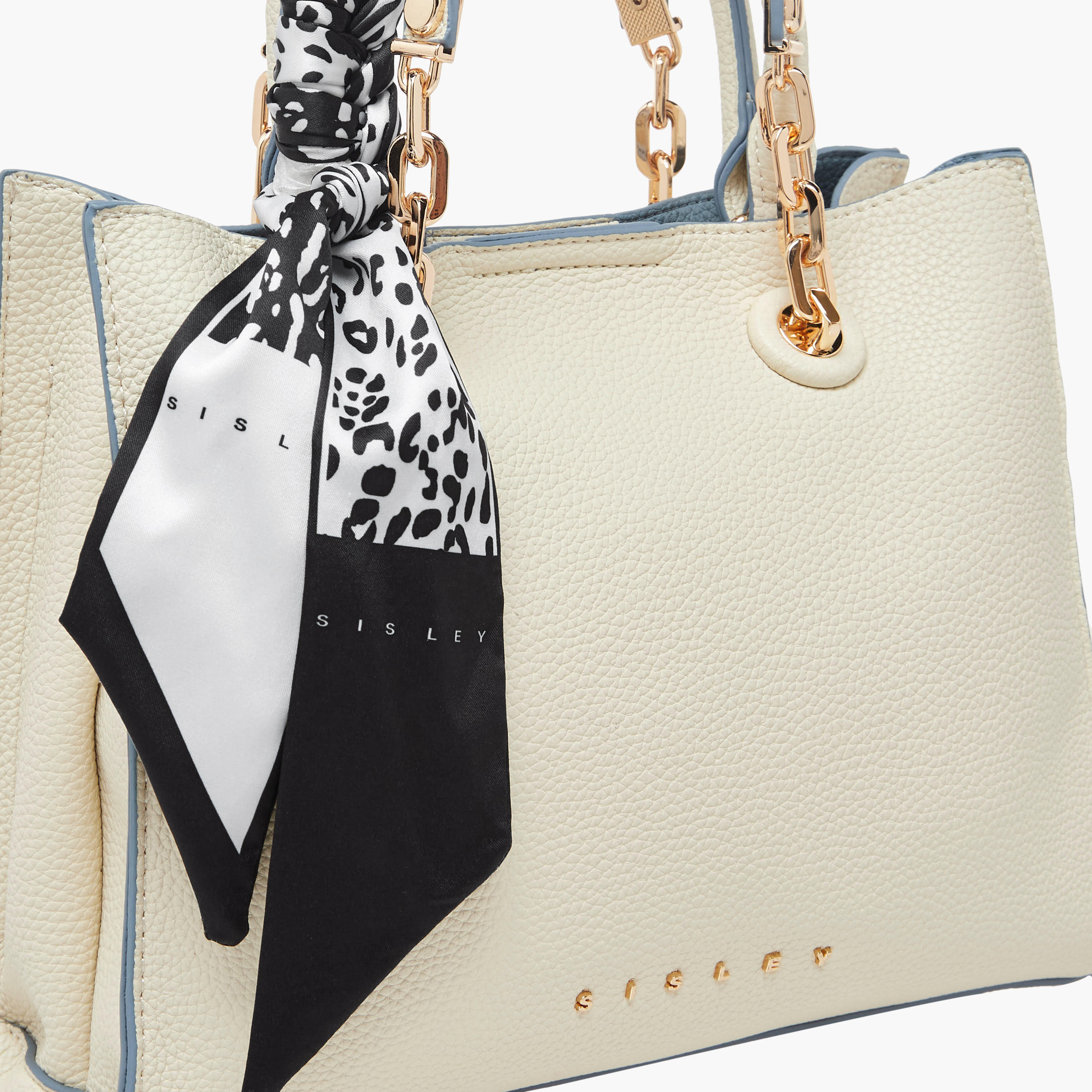 Sisley Textured Tote Bag with Scarf Detail-women-bagsandwallets-handbags-image-5