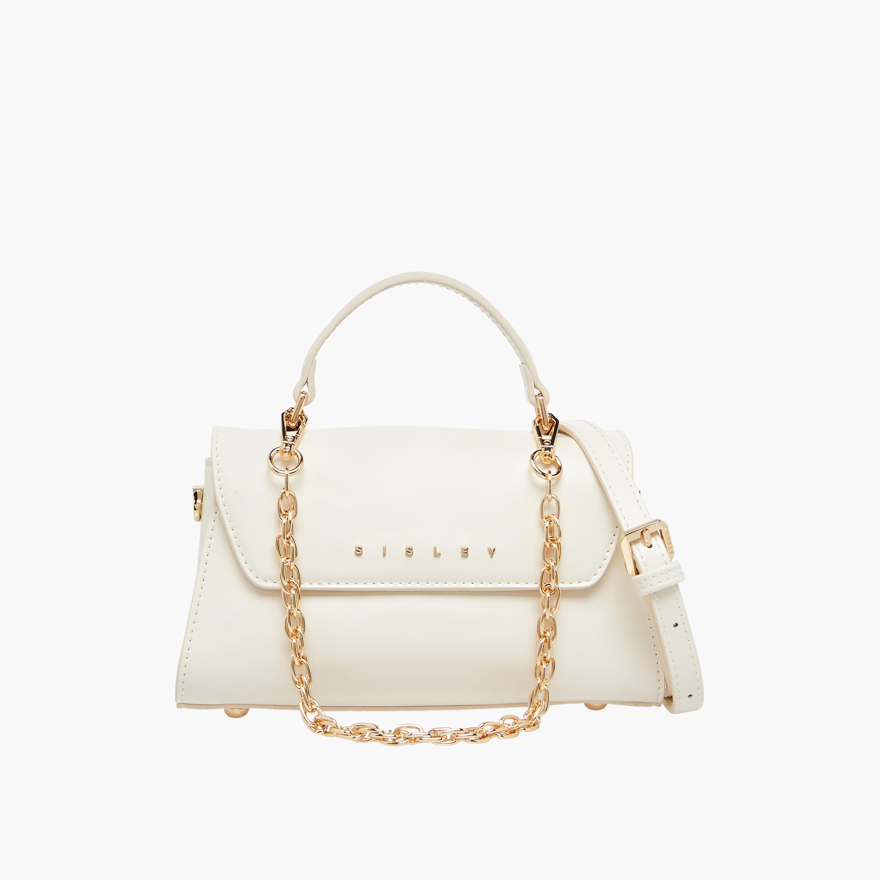 Sisley Solid Crossbody Bag with Button Closure-women-bagsandwallets-handbags-image-1