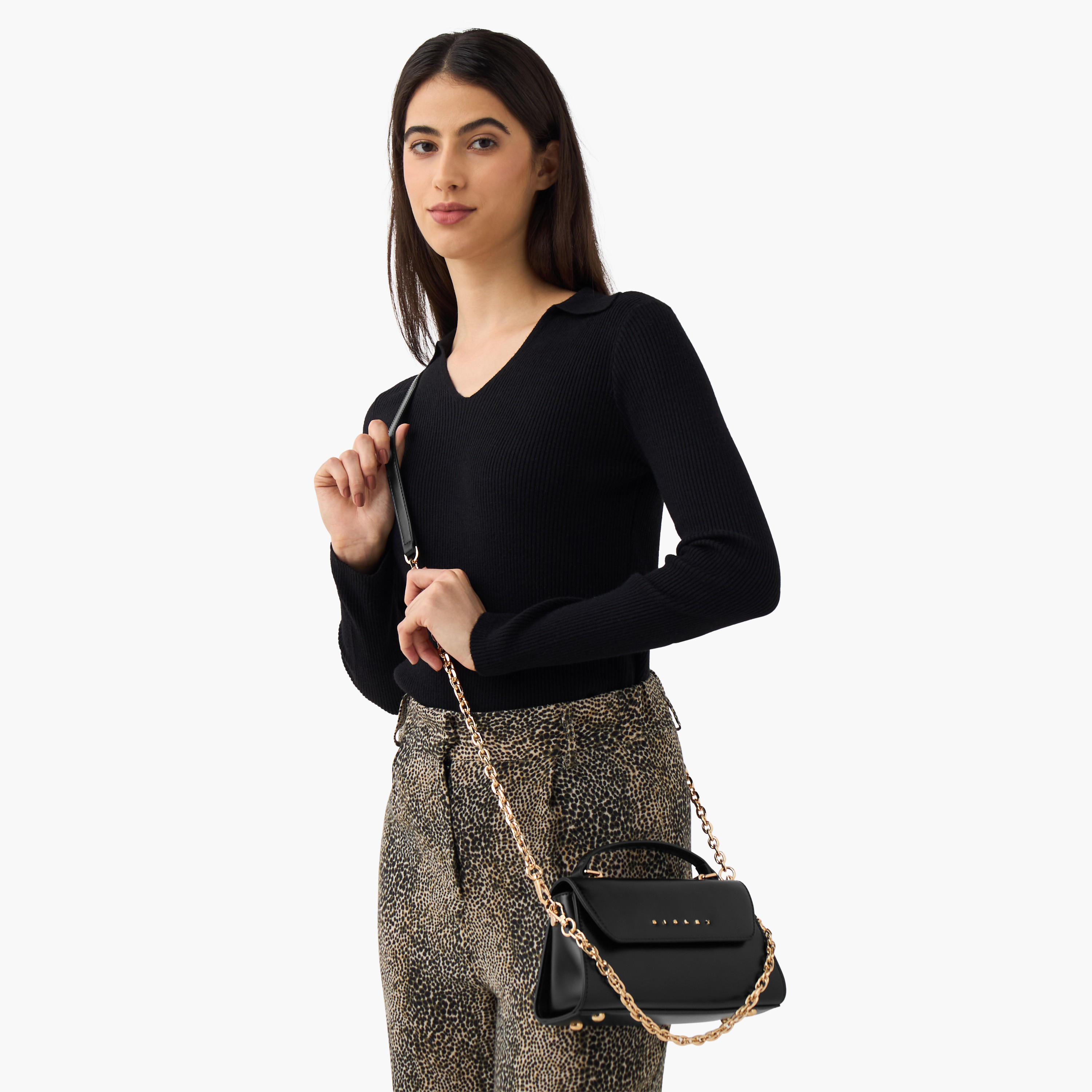 Sisley Solid Crossbody Bag with Detachable Chain Strap-women-bagsandwallets-handbags-image-2
