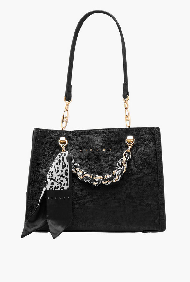 شنطة توت بارزة الملمس بتفاصيل وشاح وسلسلة من سيسلي-women-bagsandwallets-handbags-image-1