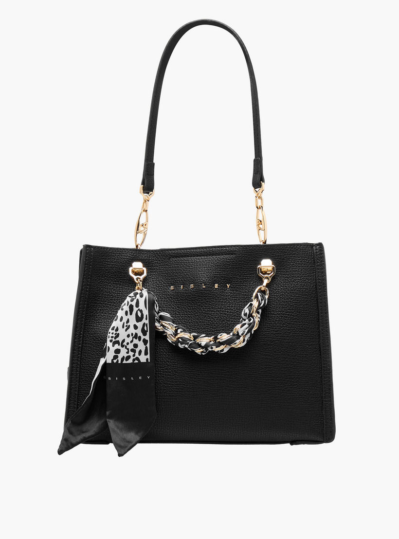 شنطة توت بارزة الملمس بتفاصيل وشاح وسلسلة من سيسلي-women-bagsandwallets-handbags-image-1