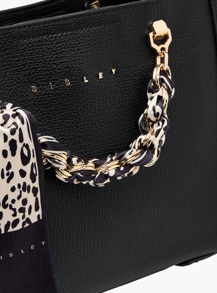 شنطة توت بارزة الملمس بتفاصيل وشاح وسلسلة من سيسلي-women-bagsandwallets-handbags-image-4