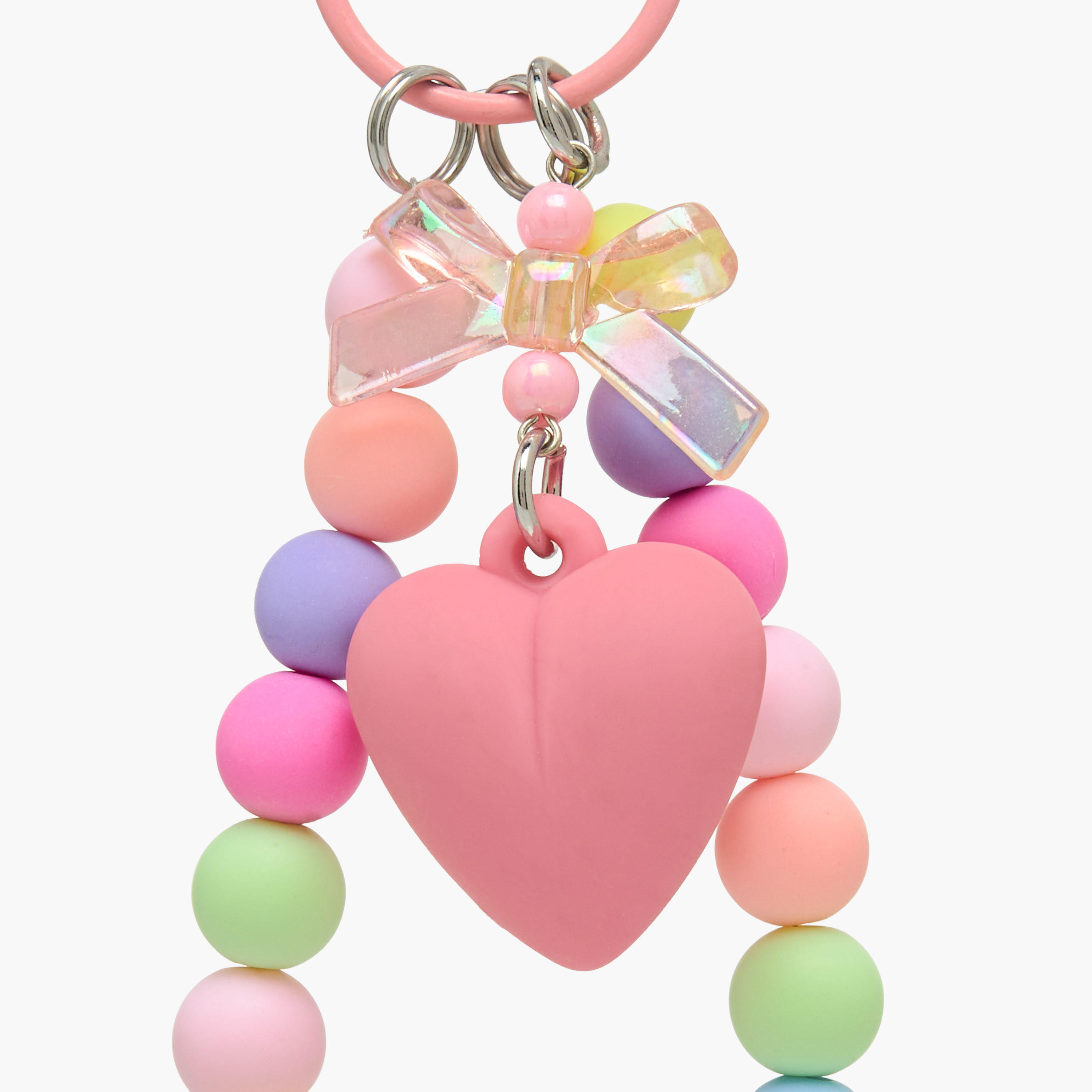 Girls Keyring with Bead and Heart Charms-girls-accessories-keyringsandbagcharms-image-3