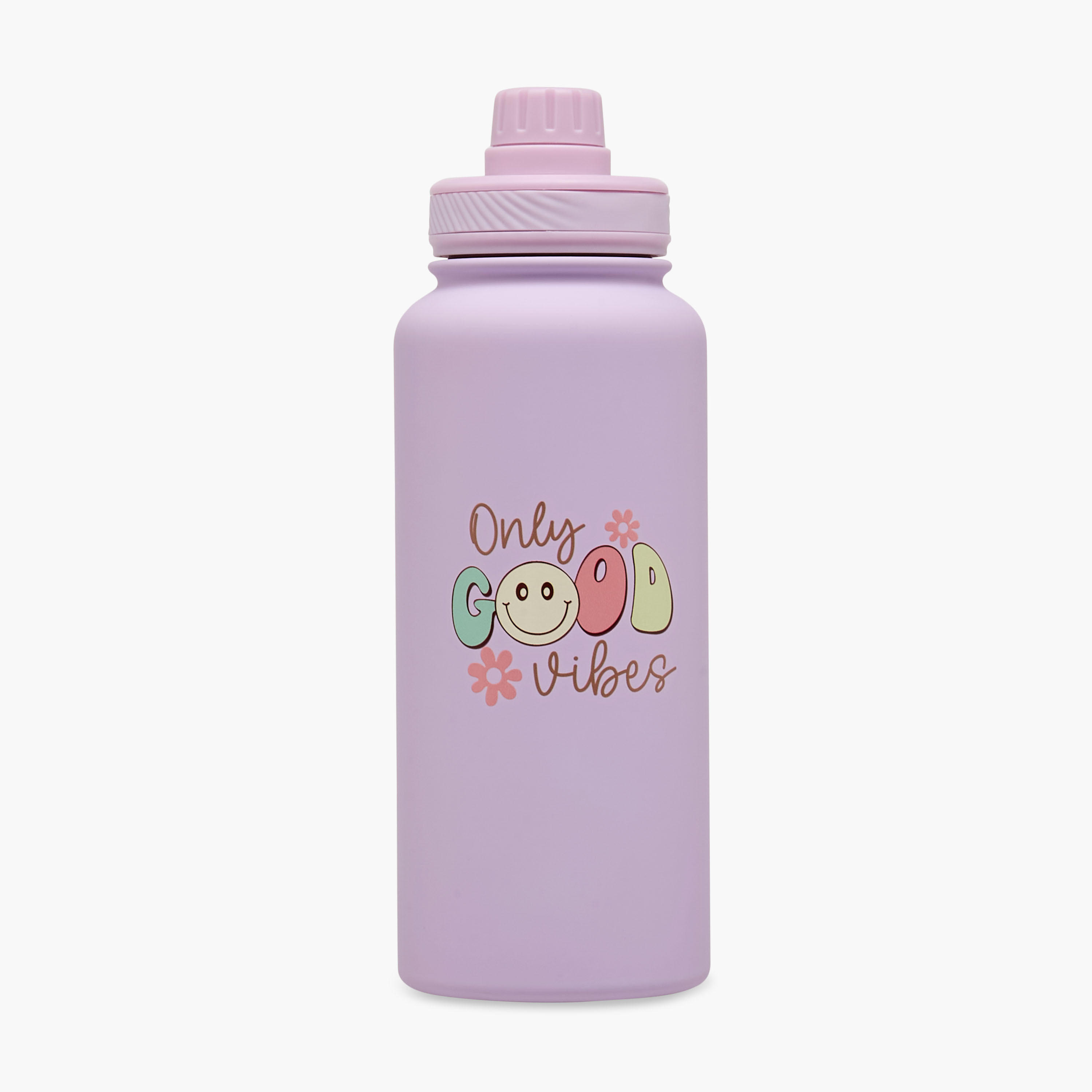 Only Good Vibes Print Double Wall Water Bottle - 1 L-household-dining-drinkserveware-bottles-image-1