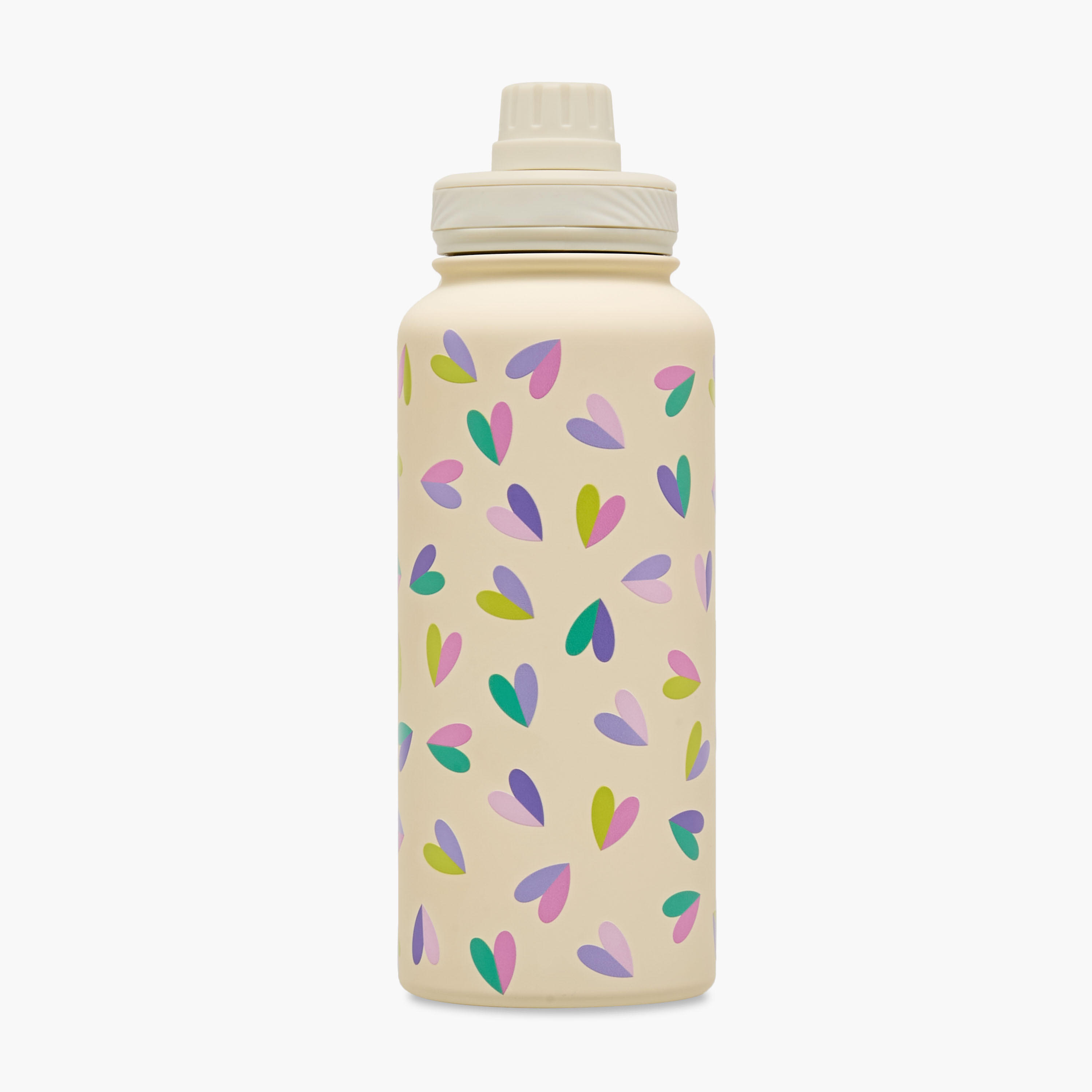 Heart Print Double Wall Water Bottle - 1 L-school-waterbottles-image-1