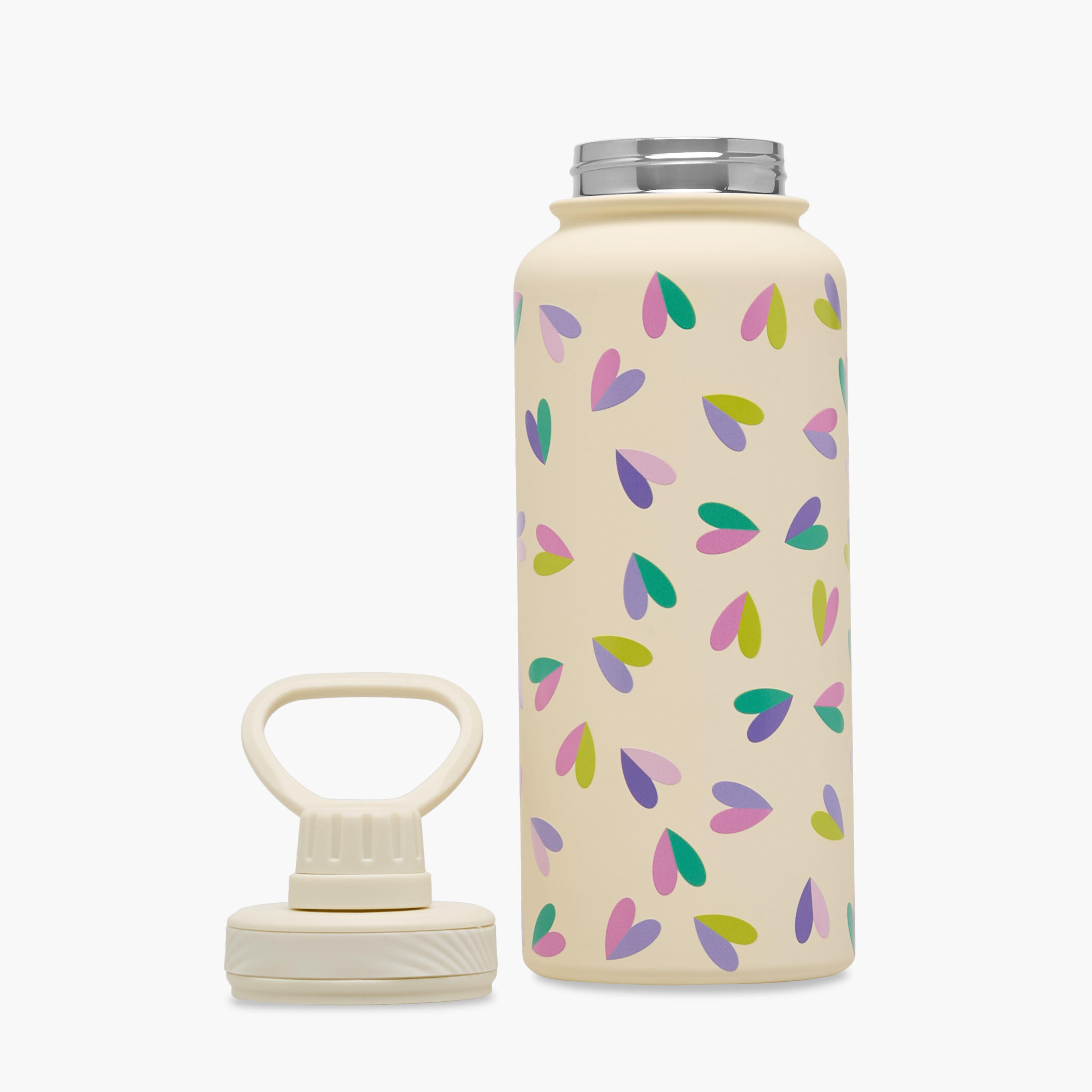 Heart Print Double Wall Water Bottle - 1 L-school-waterbottles-image-2