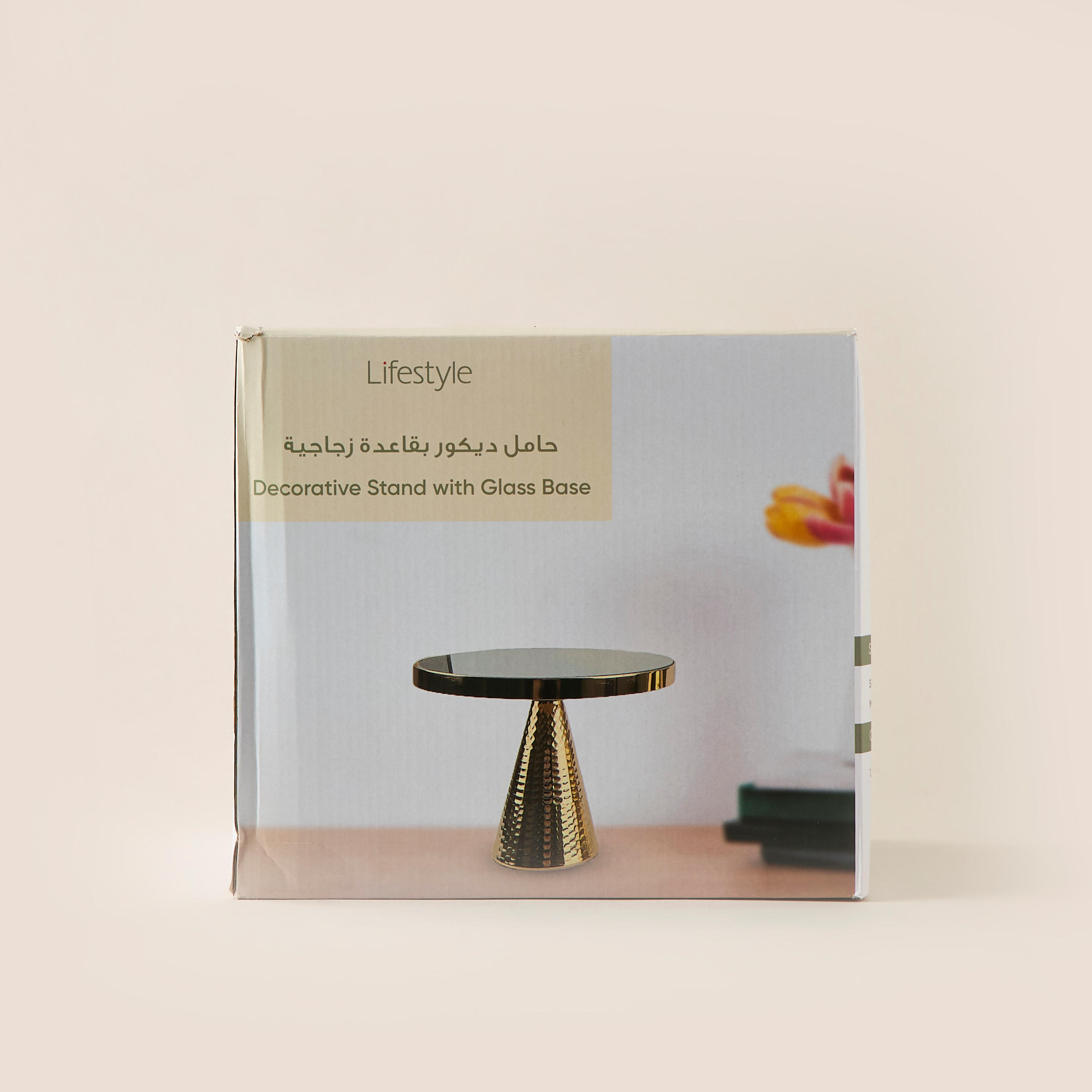Decorative Stand with Glass Base - 26x23 cms-household-decor-boxesandtrays-image-5