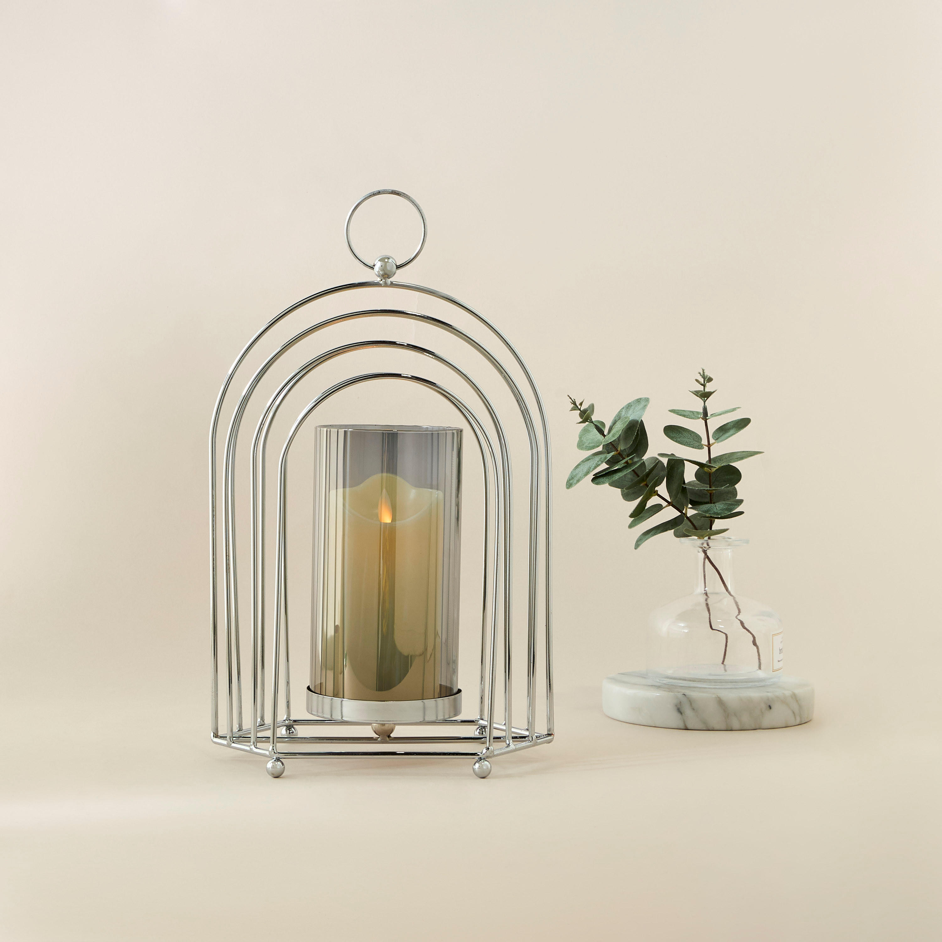 Metal Candleholder with Glass Tube - 33 cms-household-decor-candleholdersandlanterns-image-2