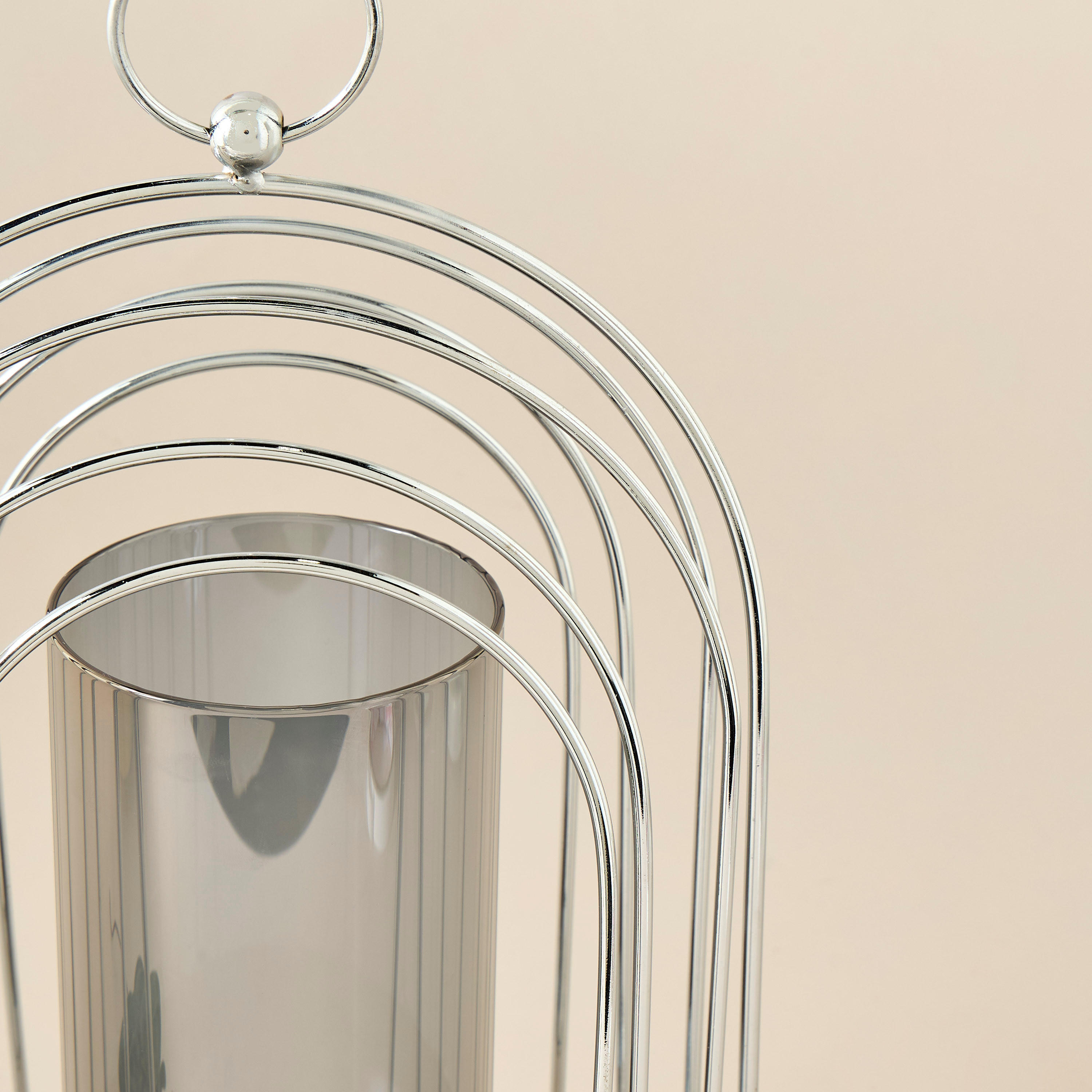 Metal Candleholder with Glass Tube - 33 cms-household-decor-candleholdersandlanterns-image-3