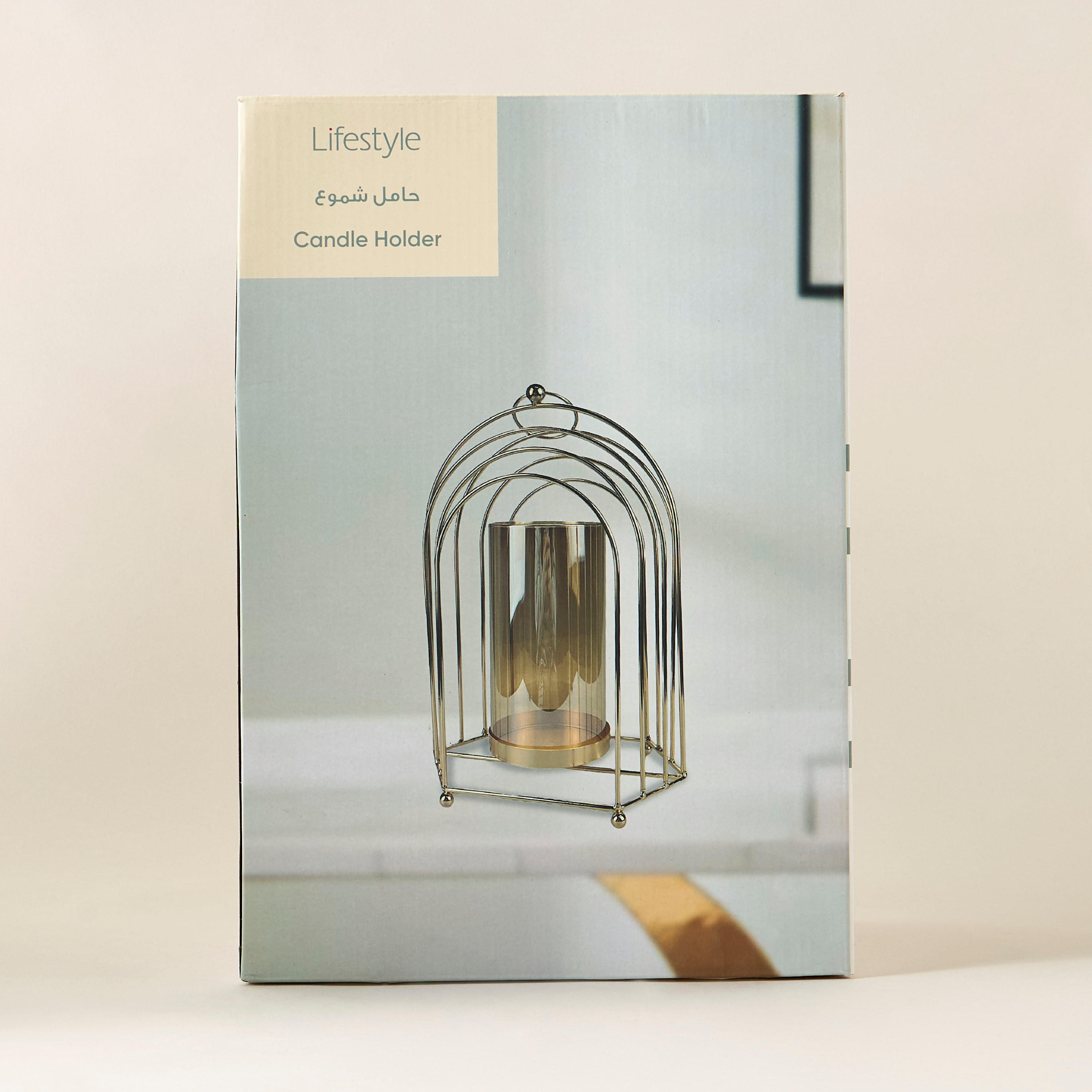 Metal Candleholder with Glass Tube - 33 cms-household-decor-candleholdersandlanterns-image-5