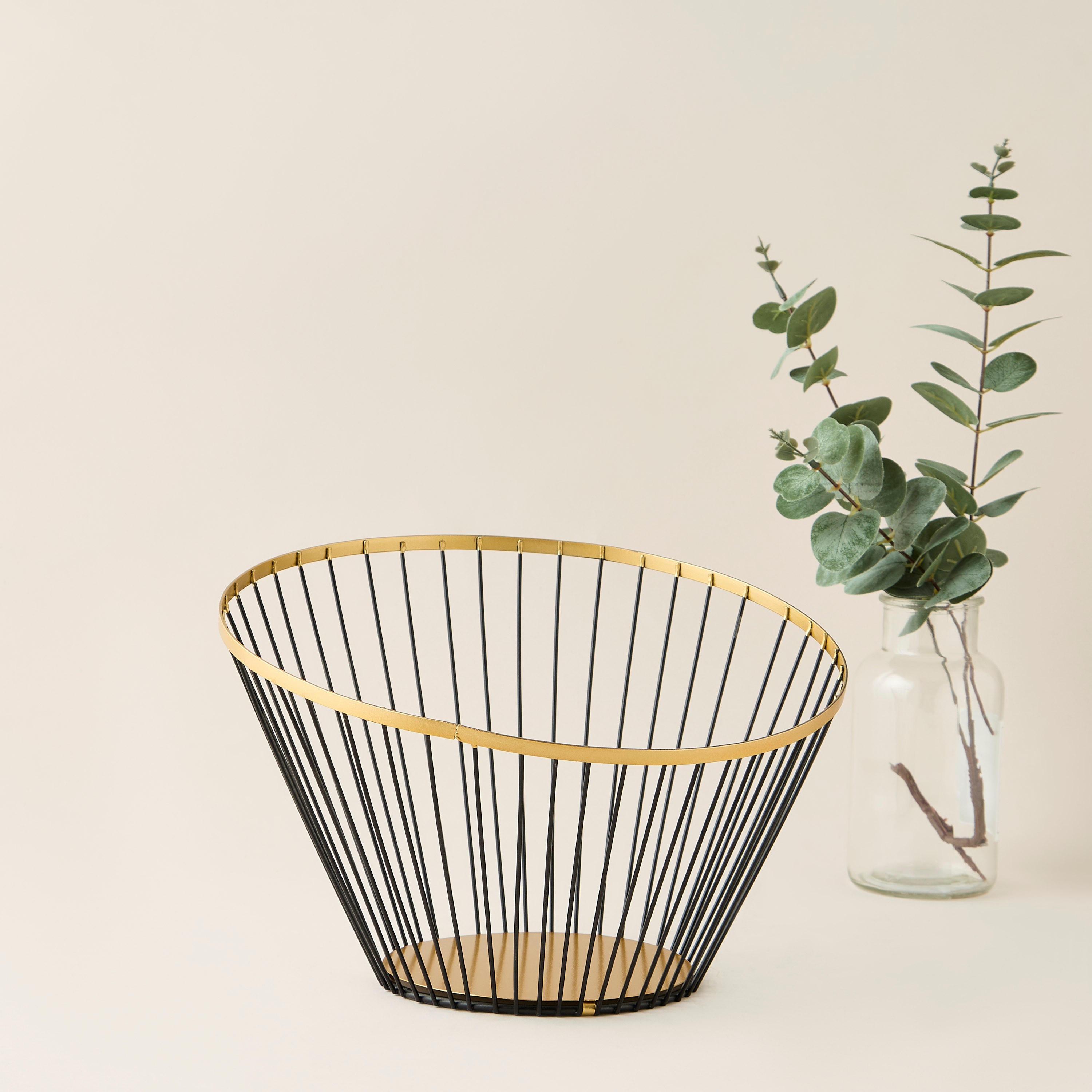 Decorative Metal Basket - 30x29x20 cms-household-storage-storagesolutions-storageboxesandbaskets-image-1
